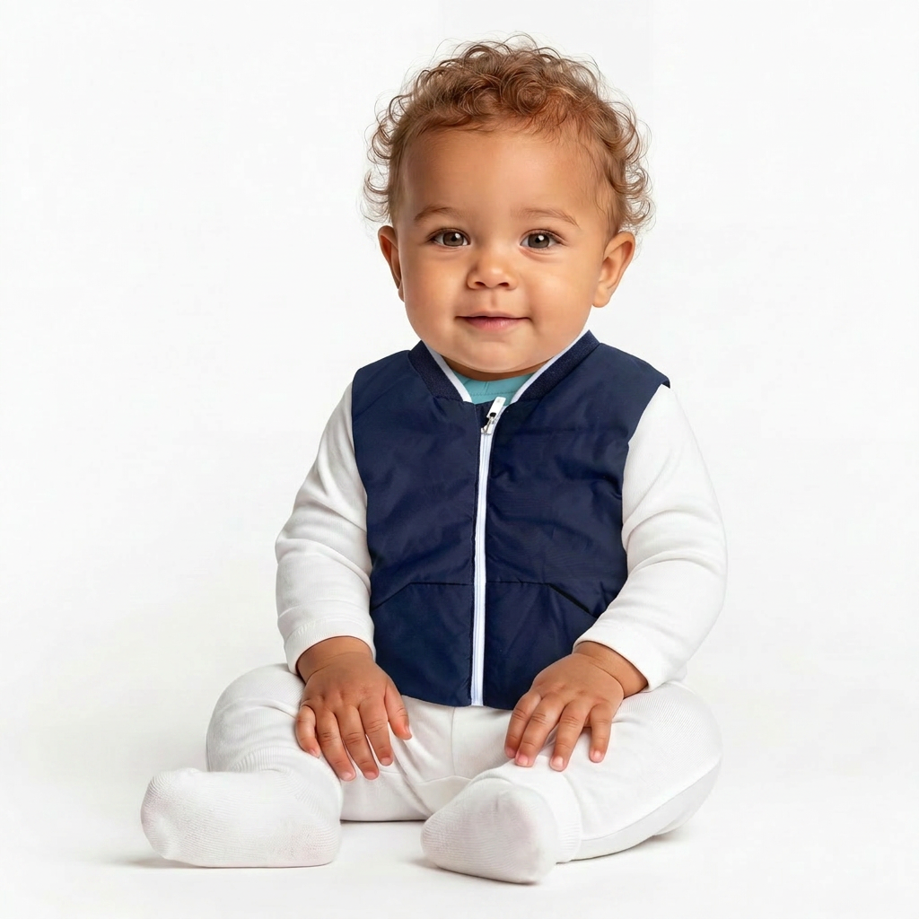 JACADI - BLOUSON SANS MANCHE - BLEU - 12 MOIS