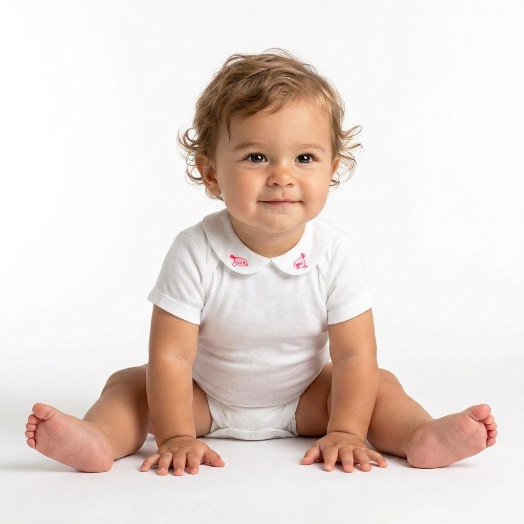 JACADI - Body blanc avec col brodé - 3 mois
