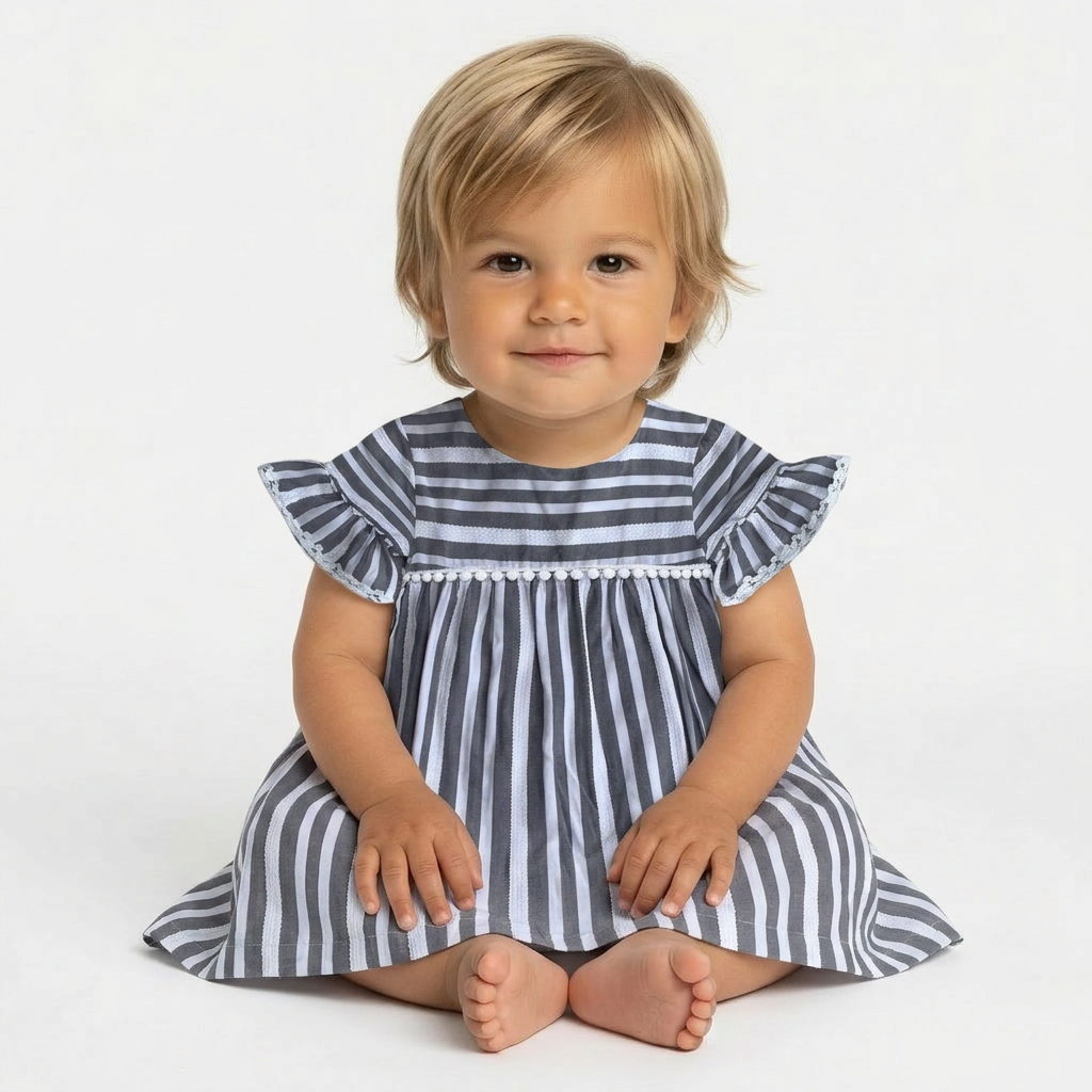 TARTINE & CHOCOLAT - ROBE - GRIS, BLANC - 12 MOIS