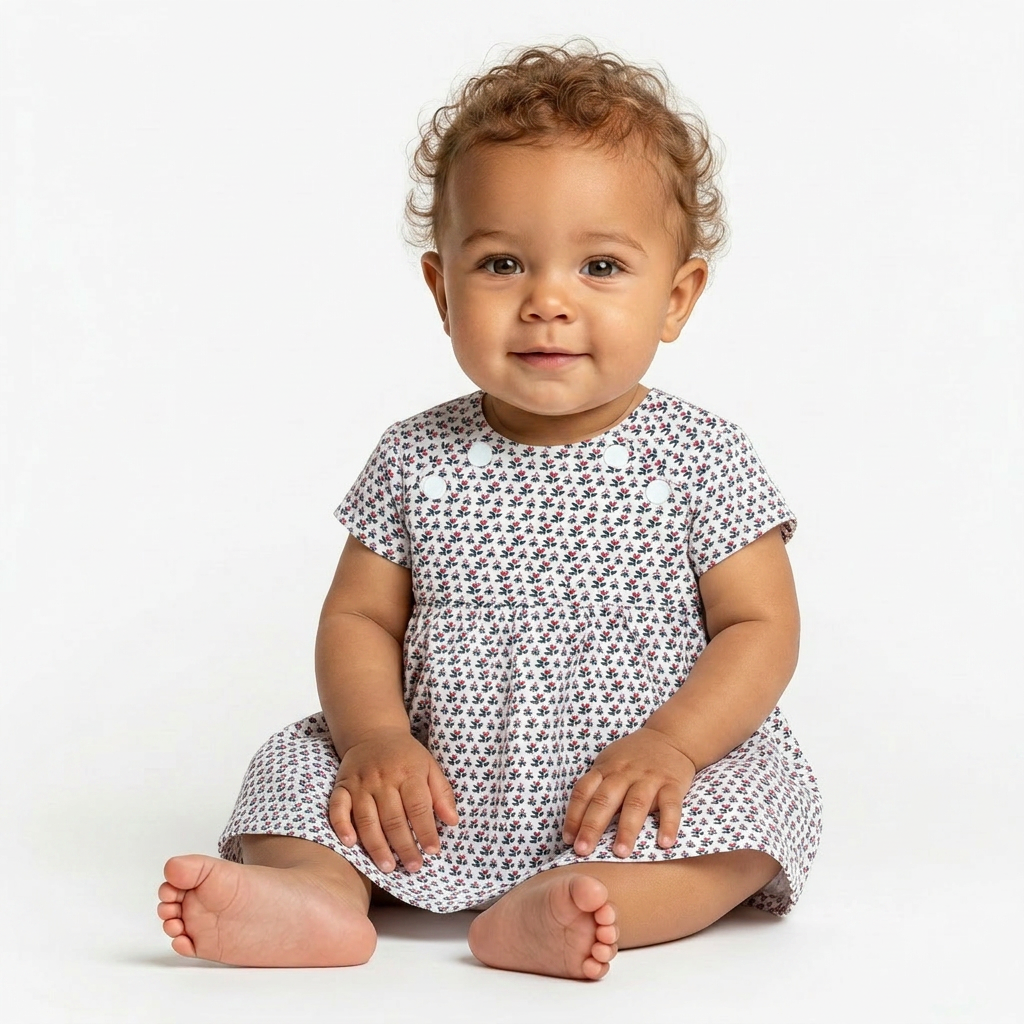 PETIT BATEAU - ROBE - BLANC, BLEU - 6 MOIS