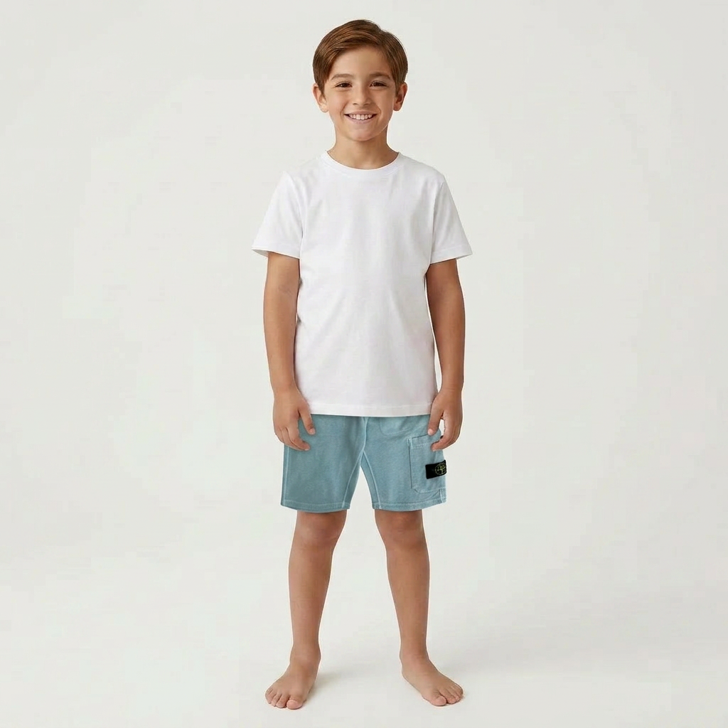 STONE ISLAND - SHORT - BLEU - 12 ANS