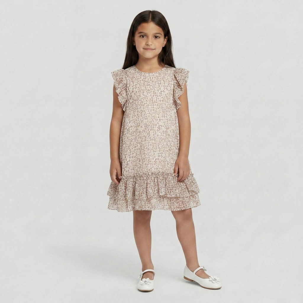 MAYORAL - ROBE - BEIGE - 8 ANS