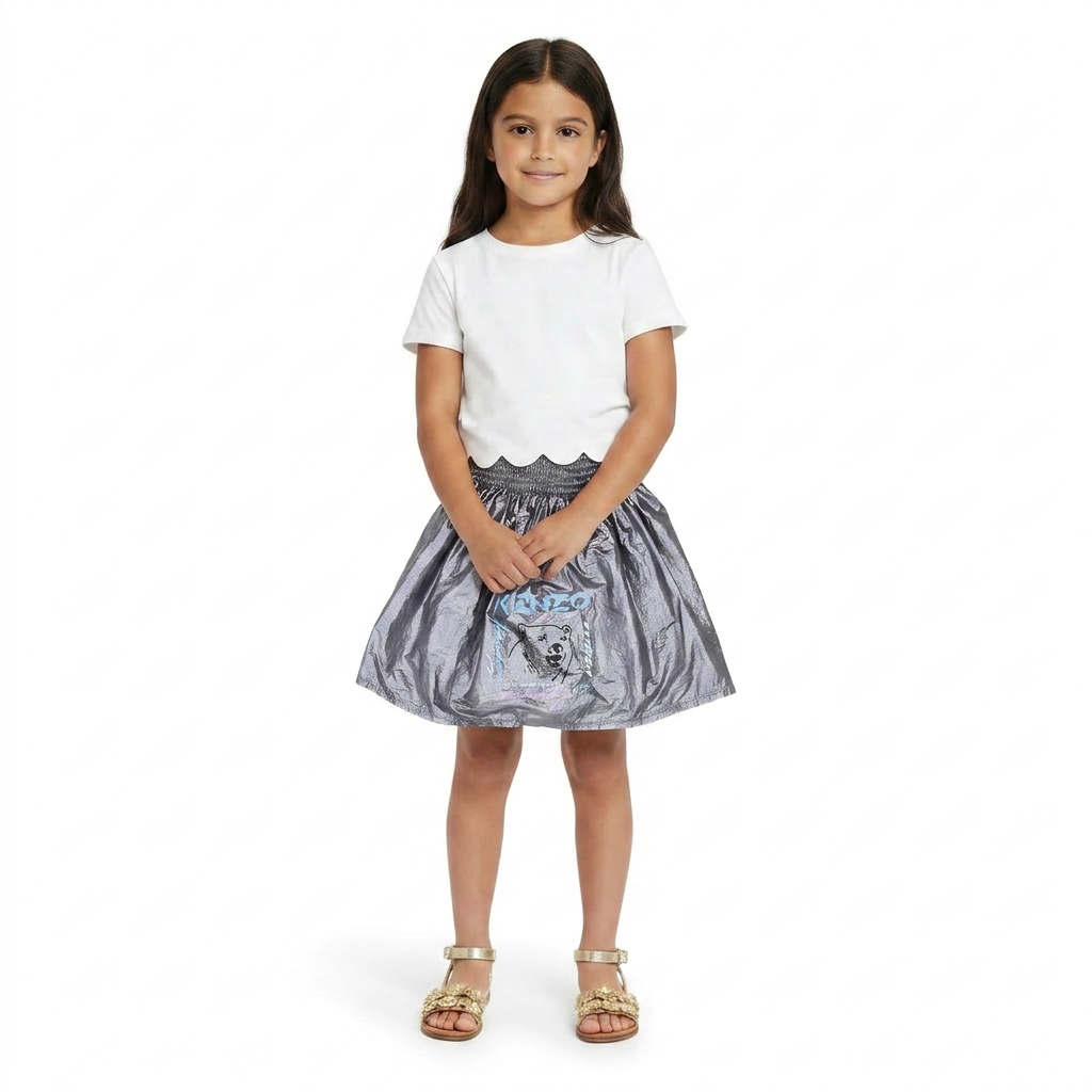 KENZO - JUPE - ARGENTÉ - 6 ANS