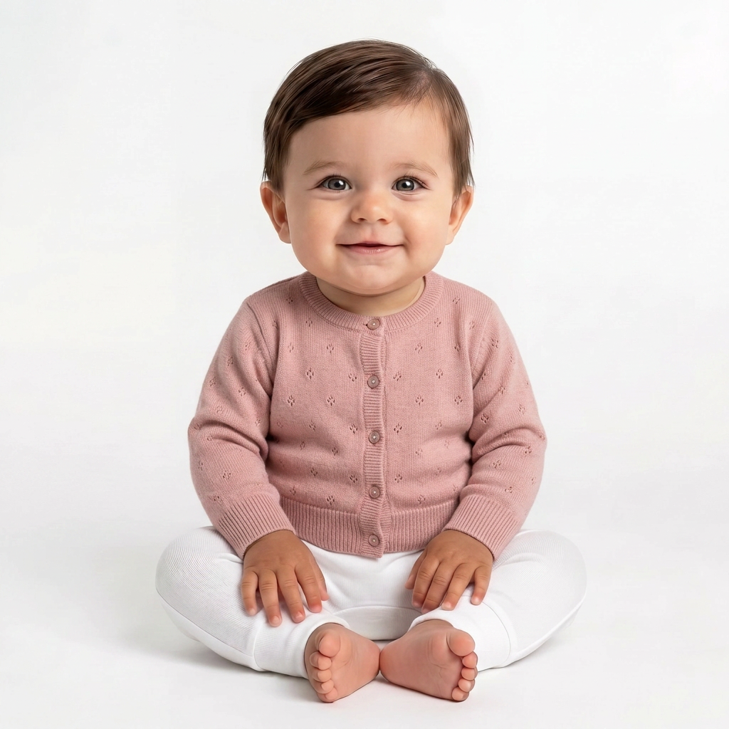 ILOVEGORGEOUS - Cardigan rose poudre - 0/6 mois