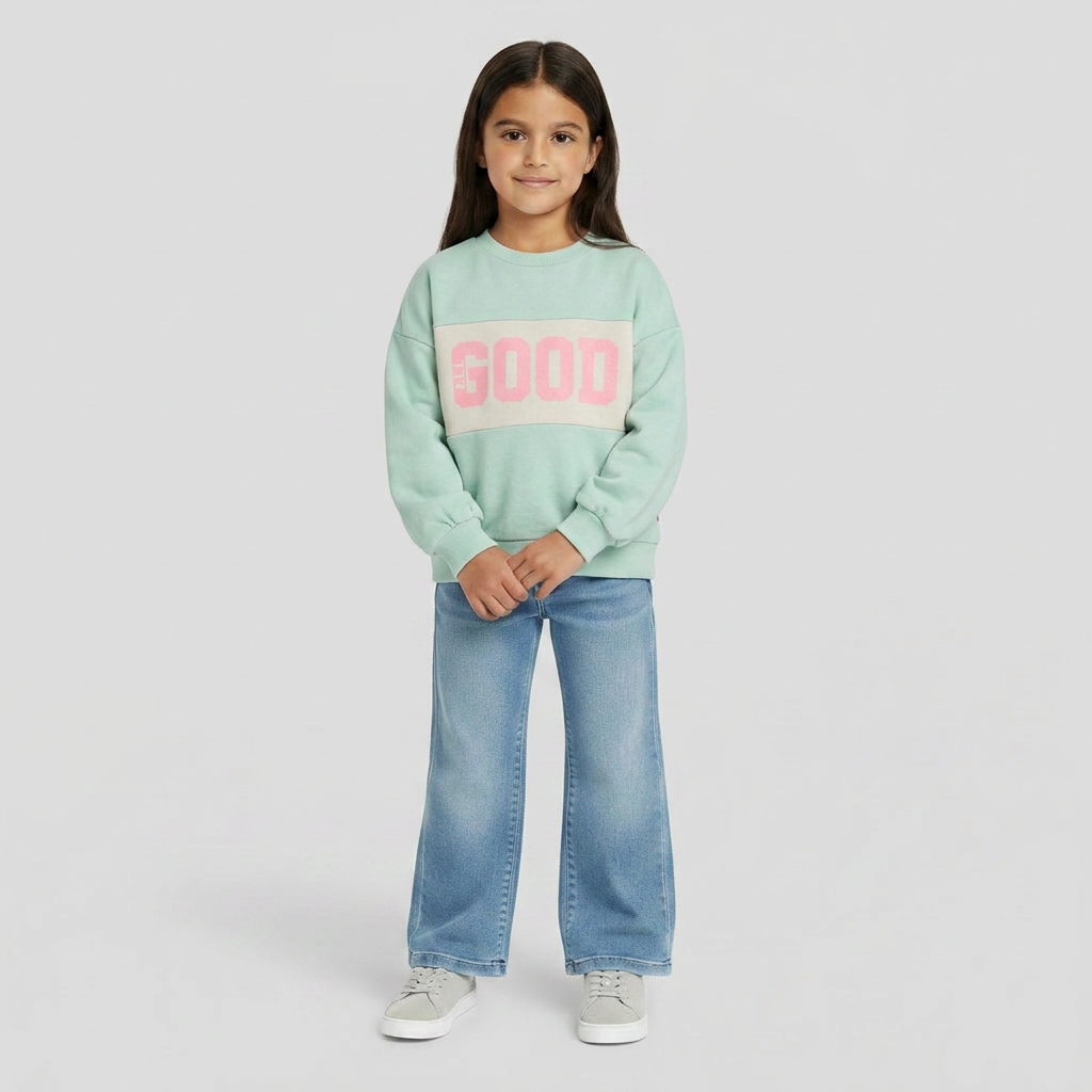 AMERICAN OUTFITTERS - PULL - VERT, ROSE - 6 ANS
