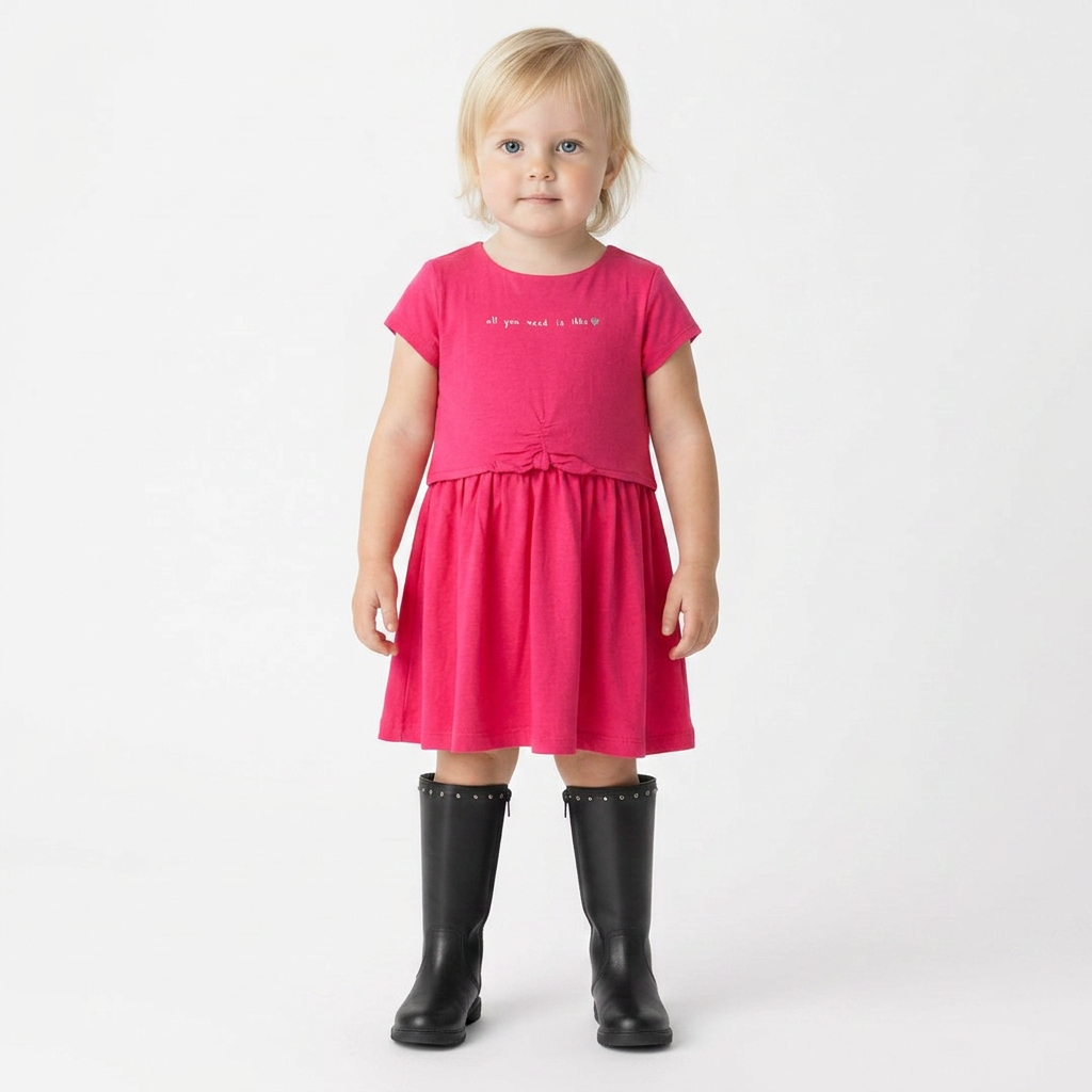 IKKS - Pink short-sleeved dress - 2 years