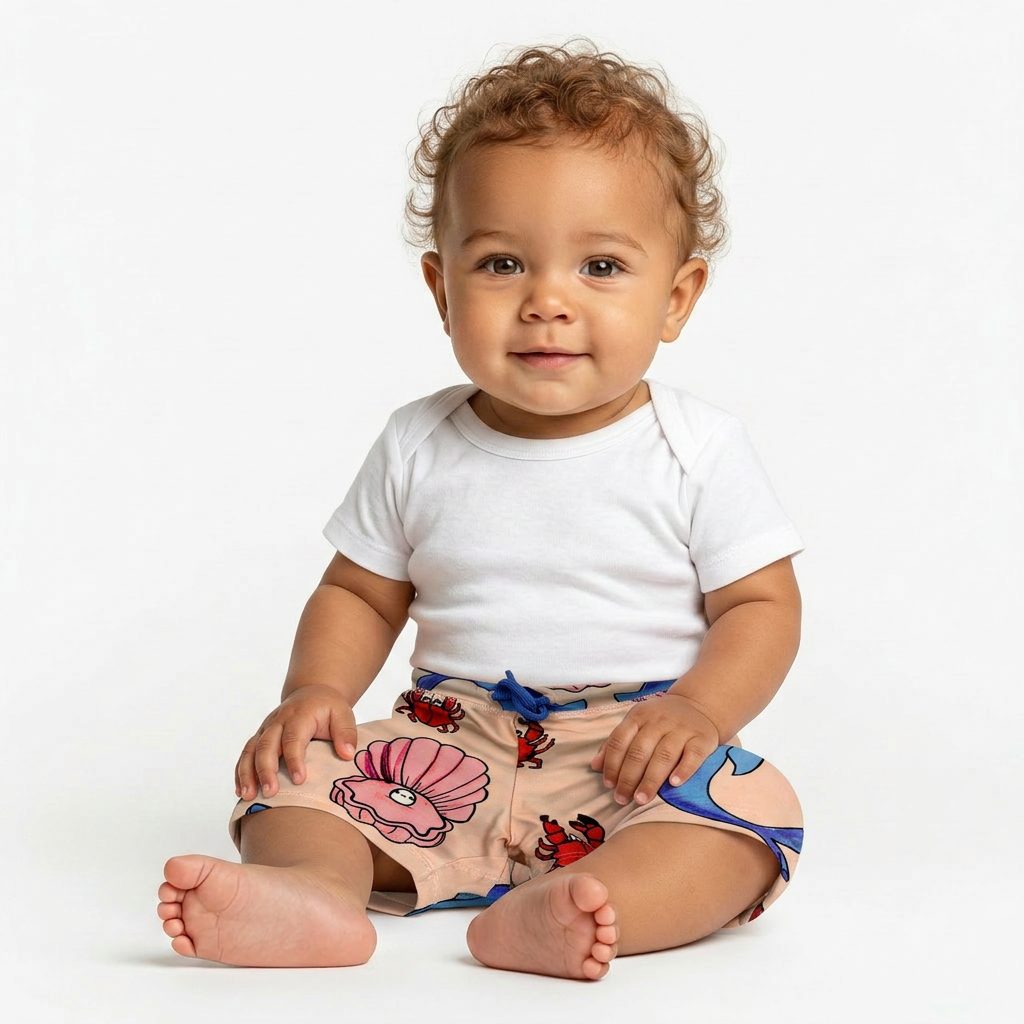 MINI RODINI - SHORT DE BAIN - ORANGE - 12 MOIS