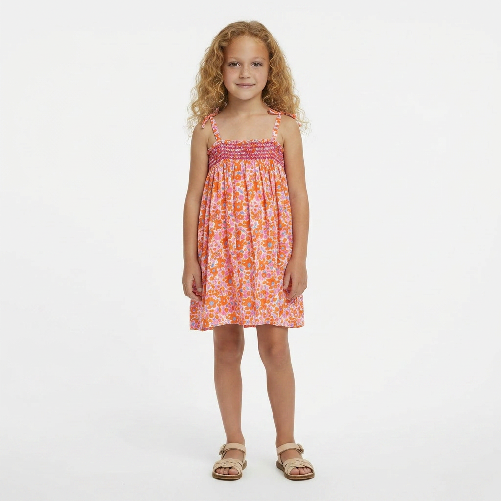 JACADI - ROBE - ORANGE - 6 ANS