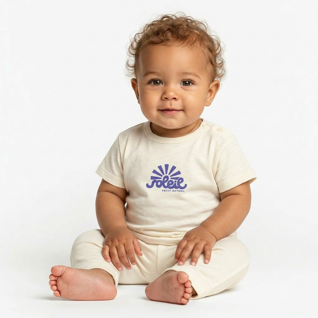 PETIT BATEAU - T-SHIRT - JAUNE - 12 MOIS