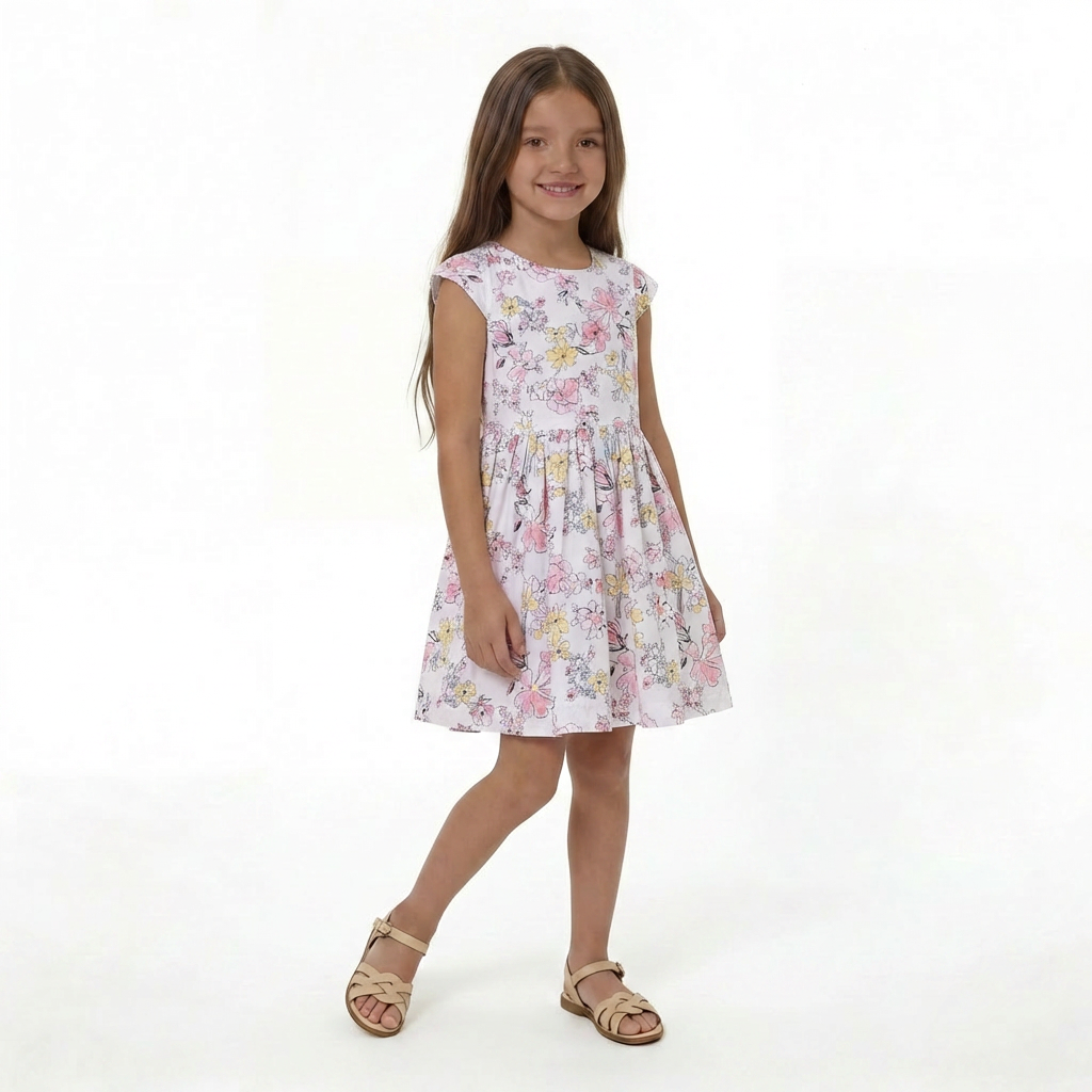 PETIT BATEAU - ROBE - BLANC - 8 ANS
