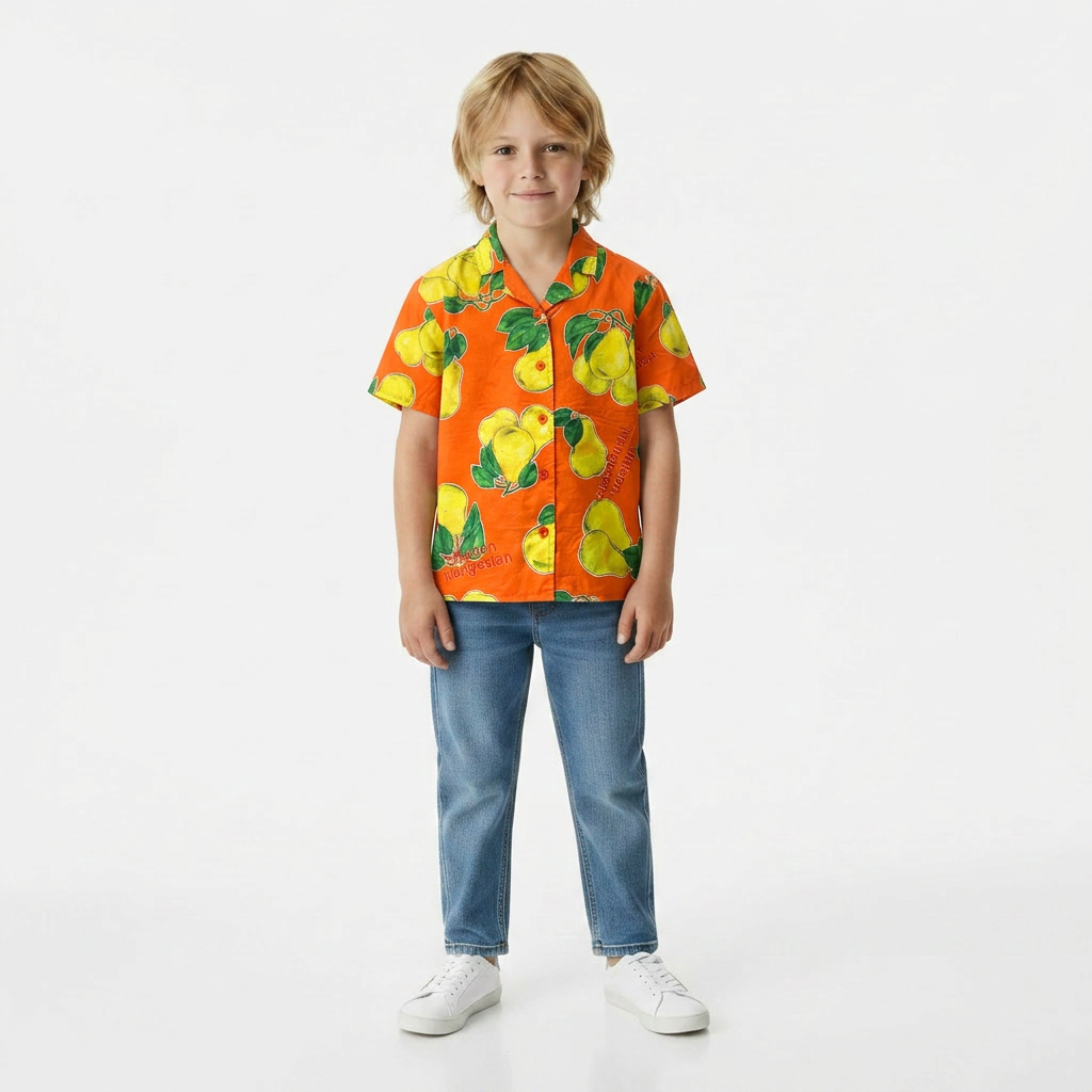 MAISON MANGOSTAN - CHEMISE - ORANGE, JAUNE - 6 ANS