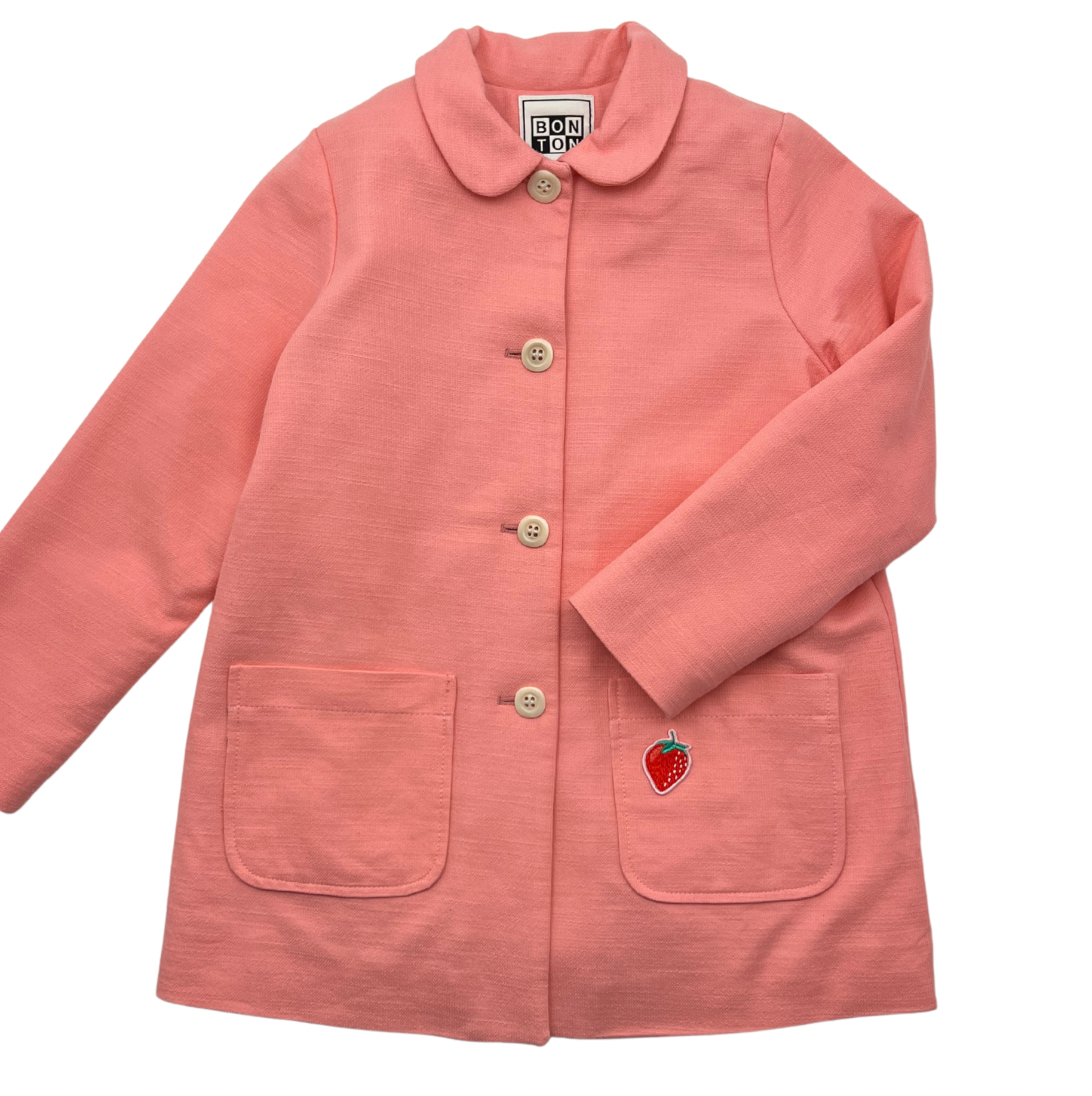 BONTON - Pink coat with strawberry - 10 years old