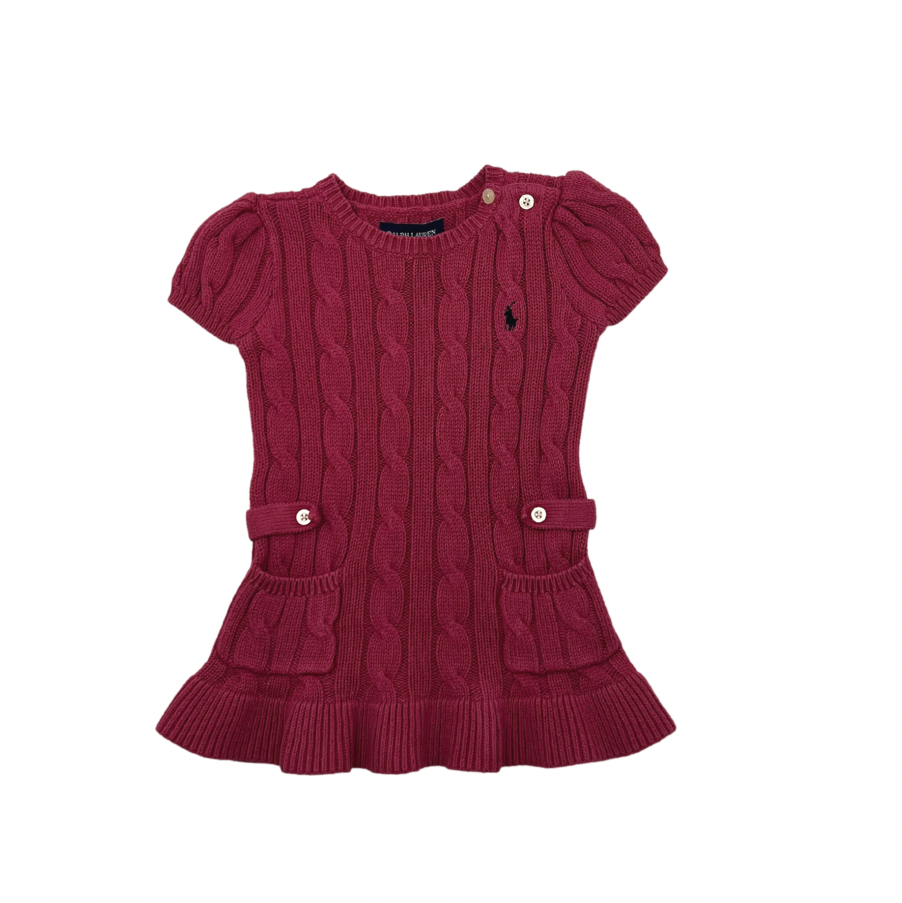 RALPH LAUREN - Burgunderrotes Kleid - 1 Jahr