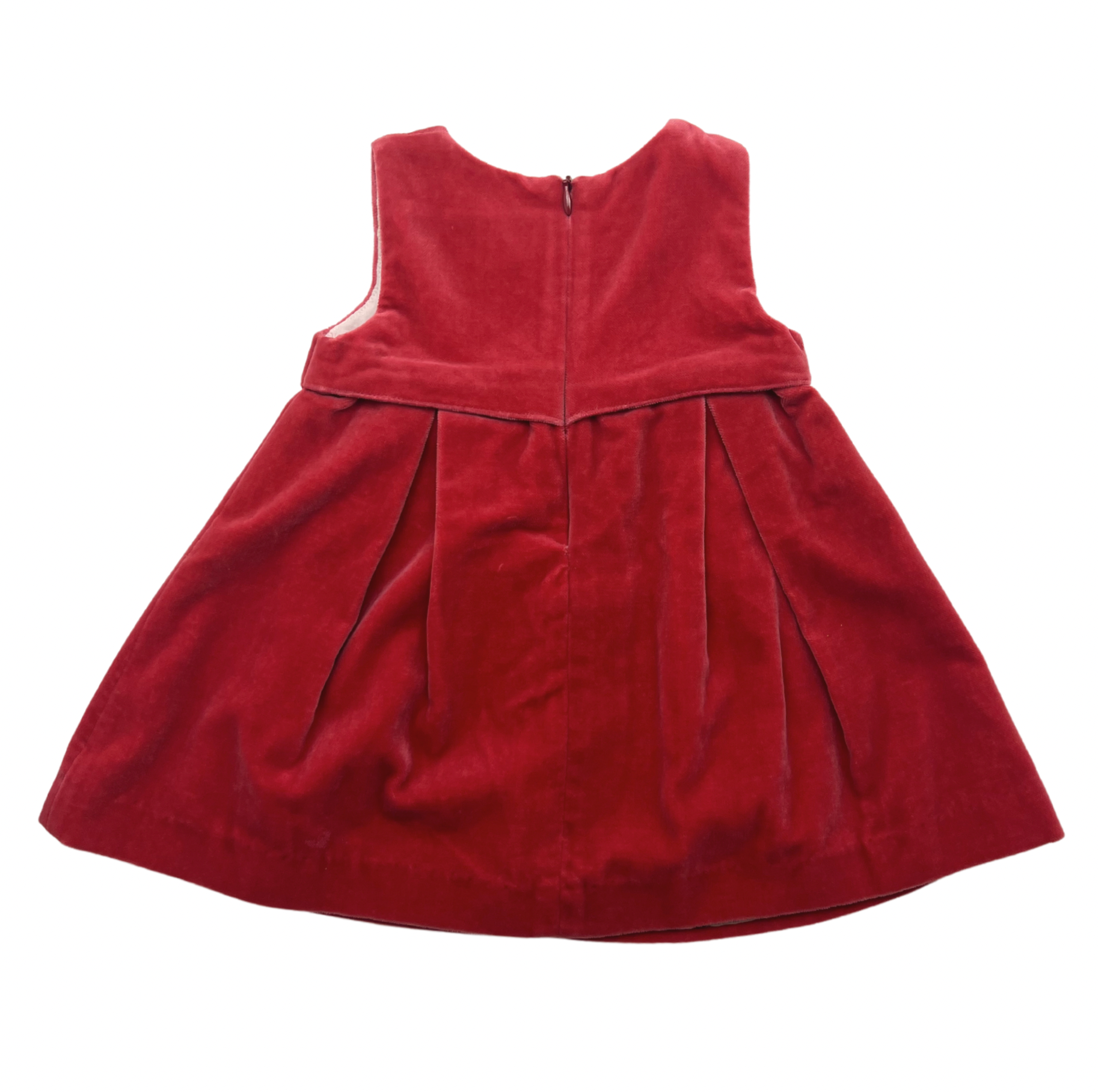 BURBERRY - Robe en velours rouge - 6 mois
