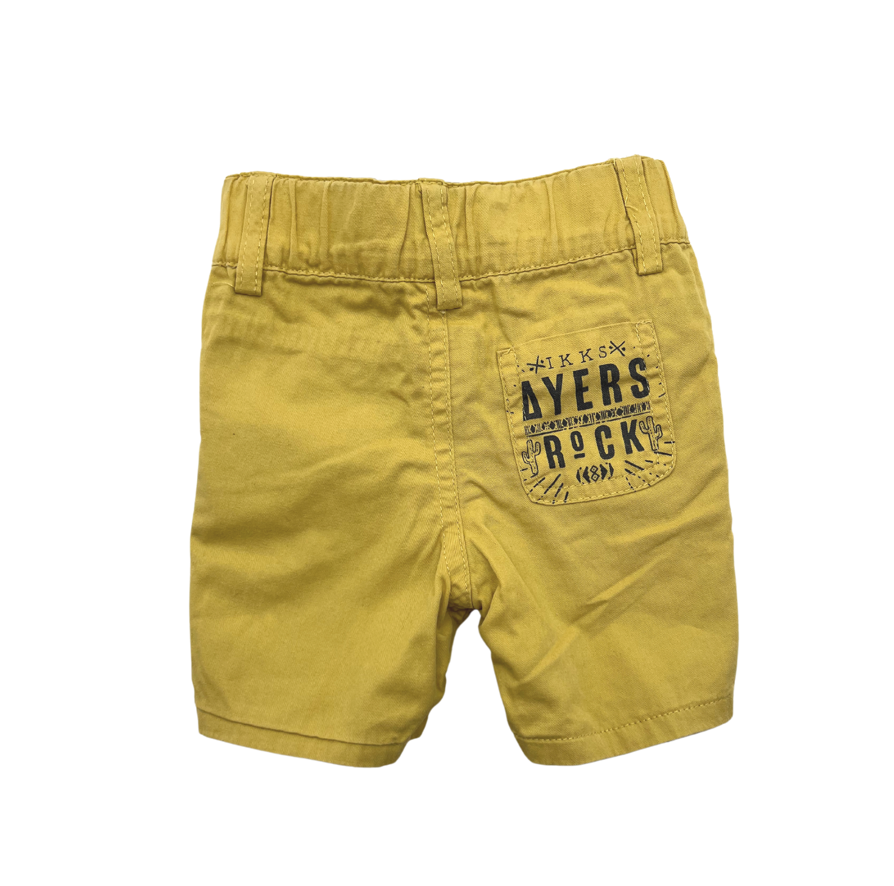 IKKS - Yellow/Beige Reversible Bermuda Shorts with Cactus - 3 months
