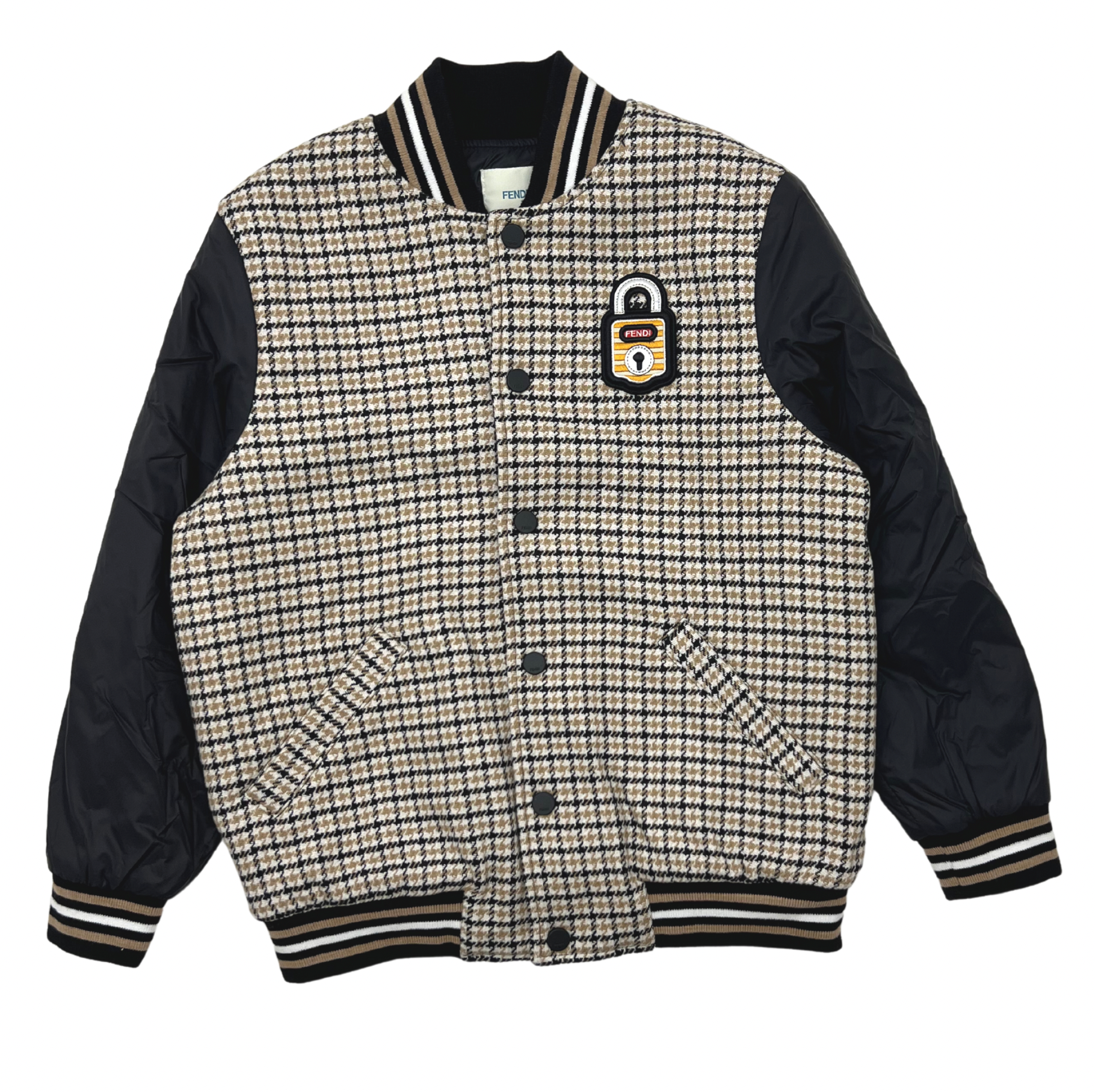 FENDI - Houndstooth jacket with padlock and logo - 8 years old