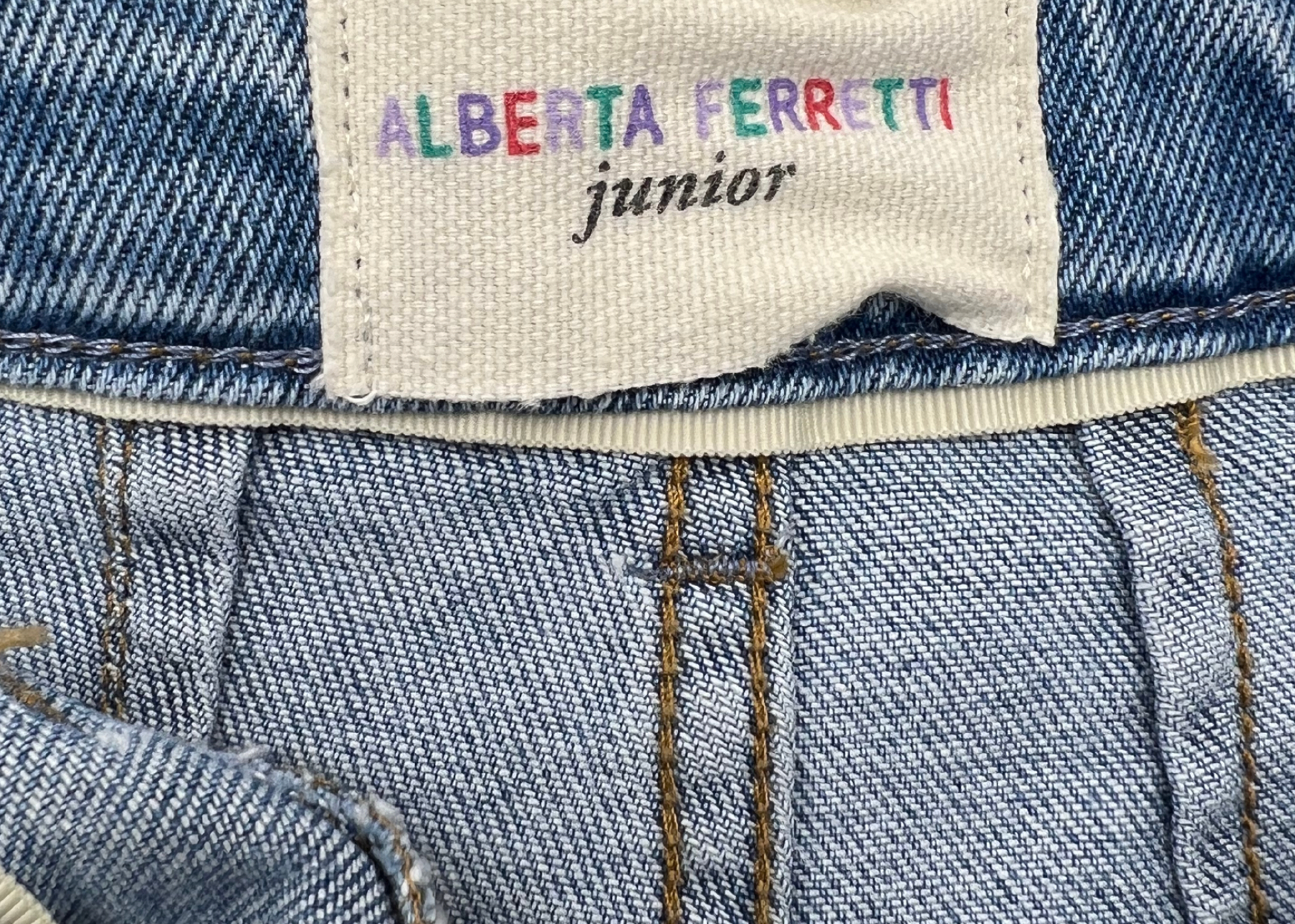ALBERTA FERRETTI - Short en jean "love is love" - 4 ans