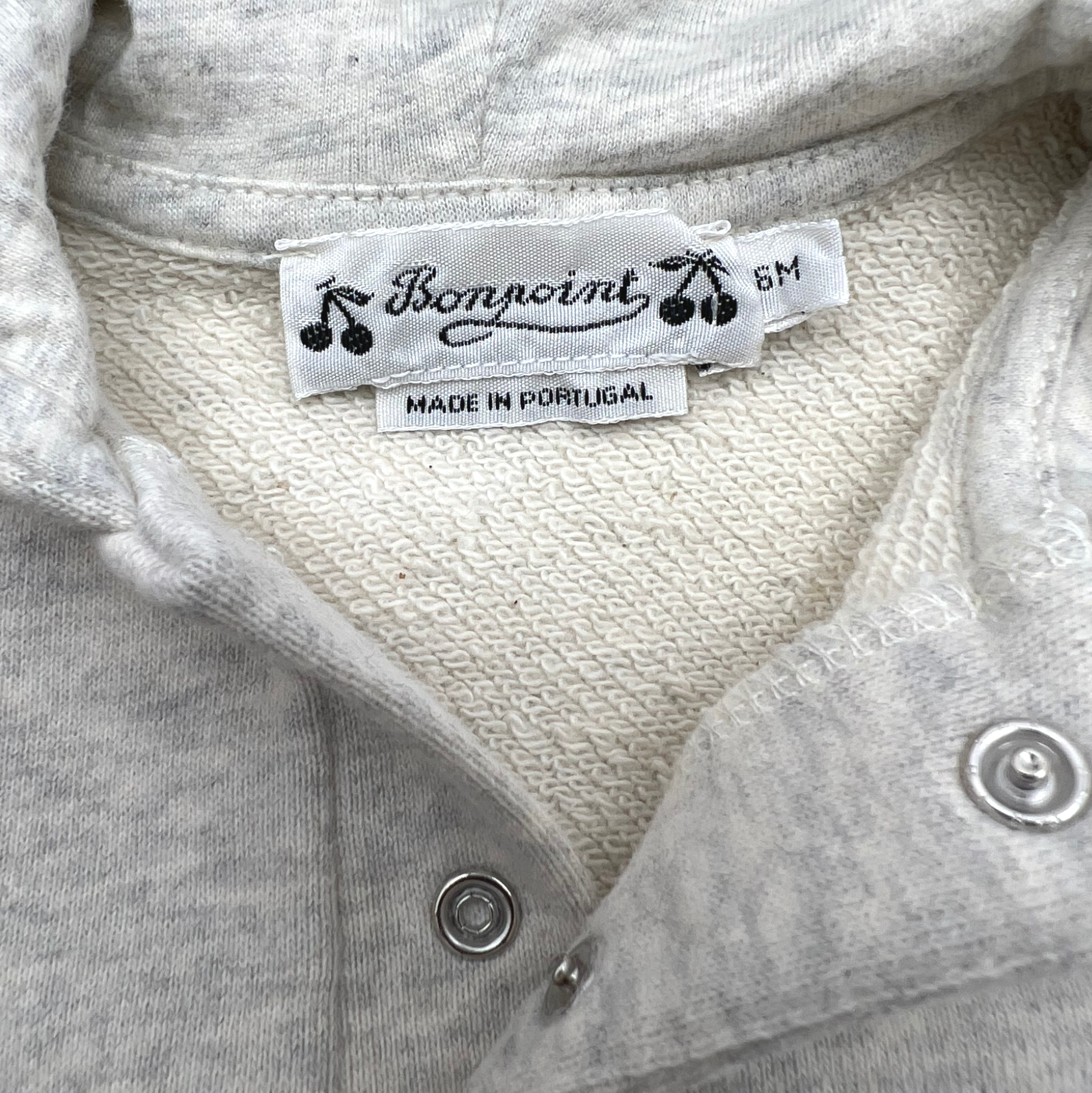 BONPOINT - Sweat hoodie beige "Bonpoint Family" dans le dos - 6 mois