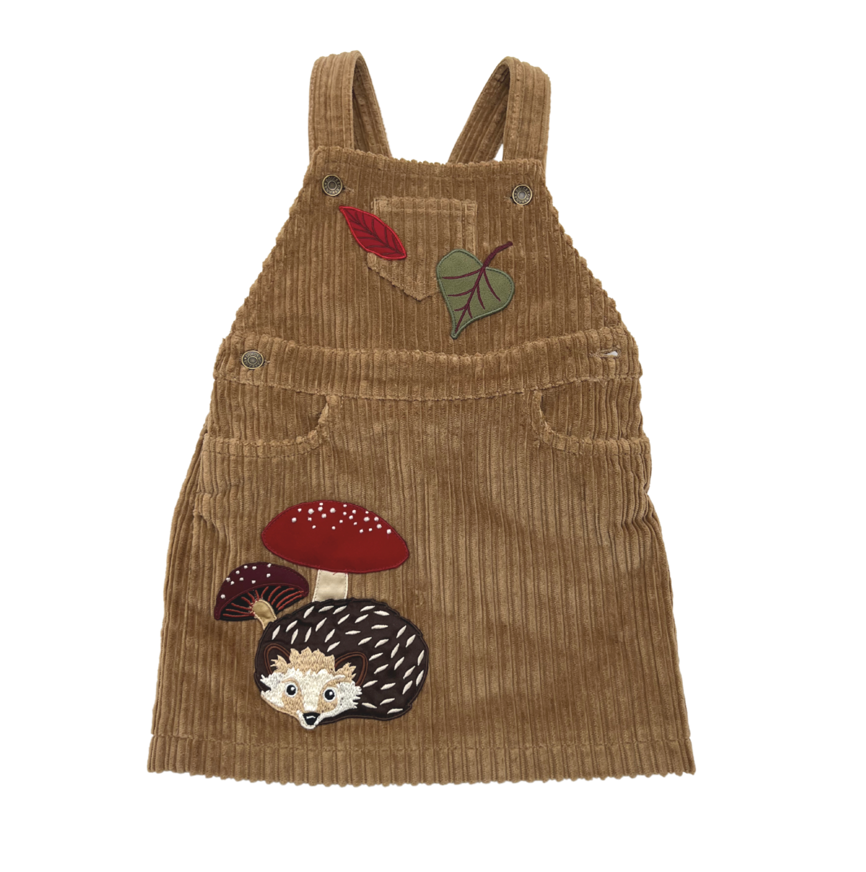 DOLCE &amp; GABBANA - Camel velvet dress with mushroom, hedgehog &amp; leaf embroidery - 2 years old