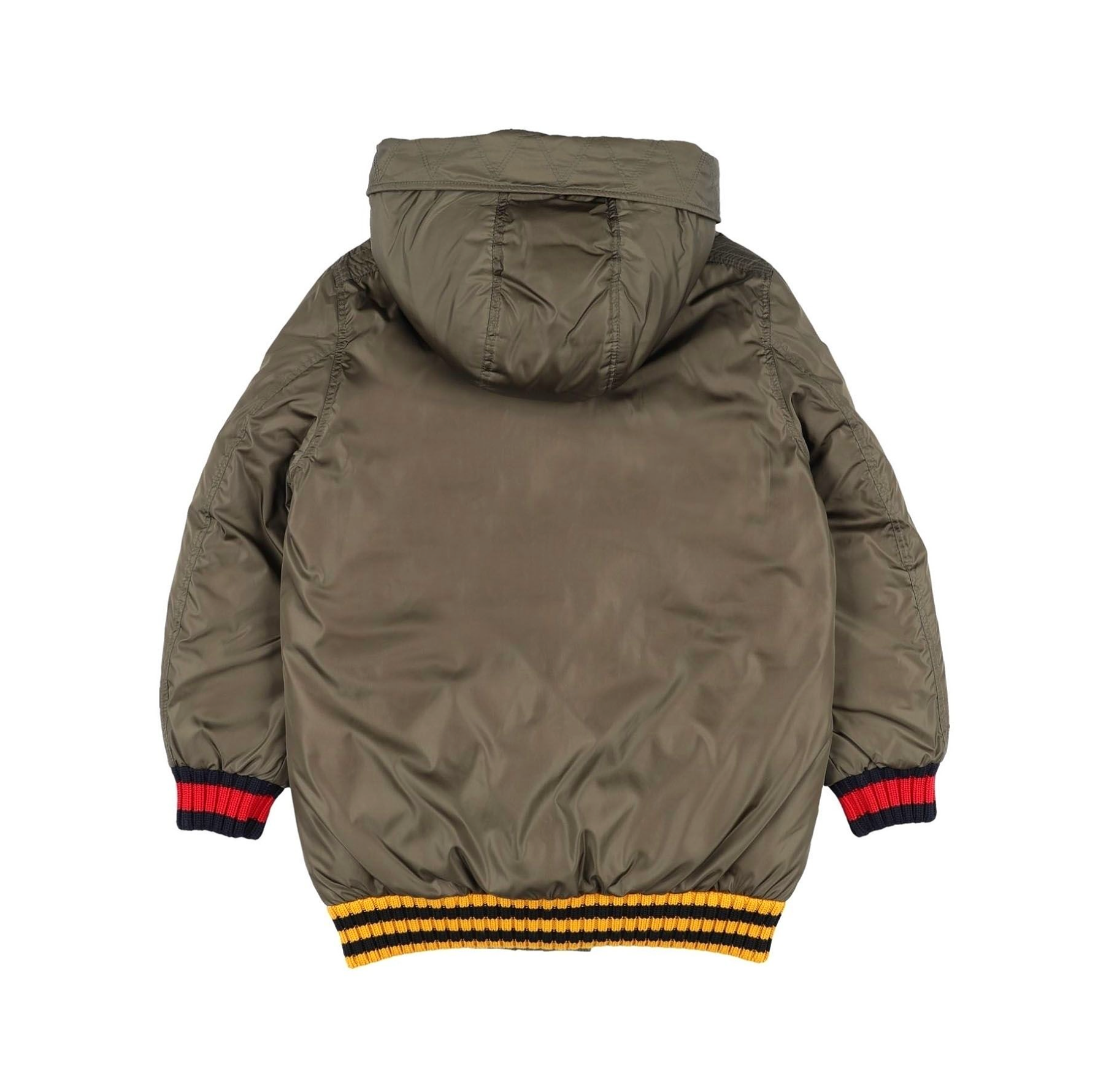 GUCCI - Khaki down jacket with bee logo - 8 years old