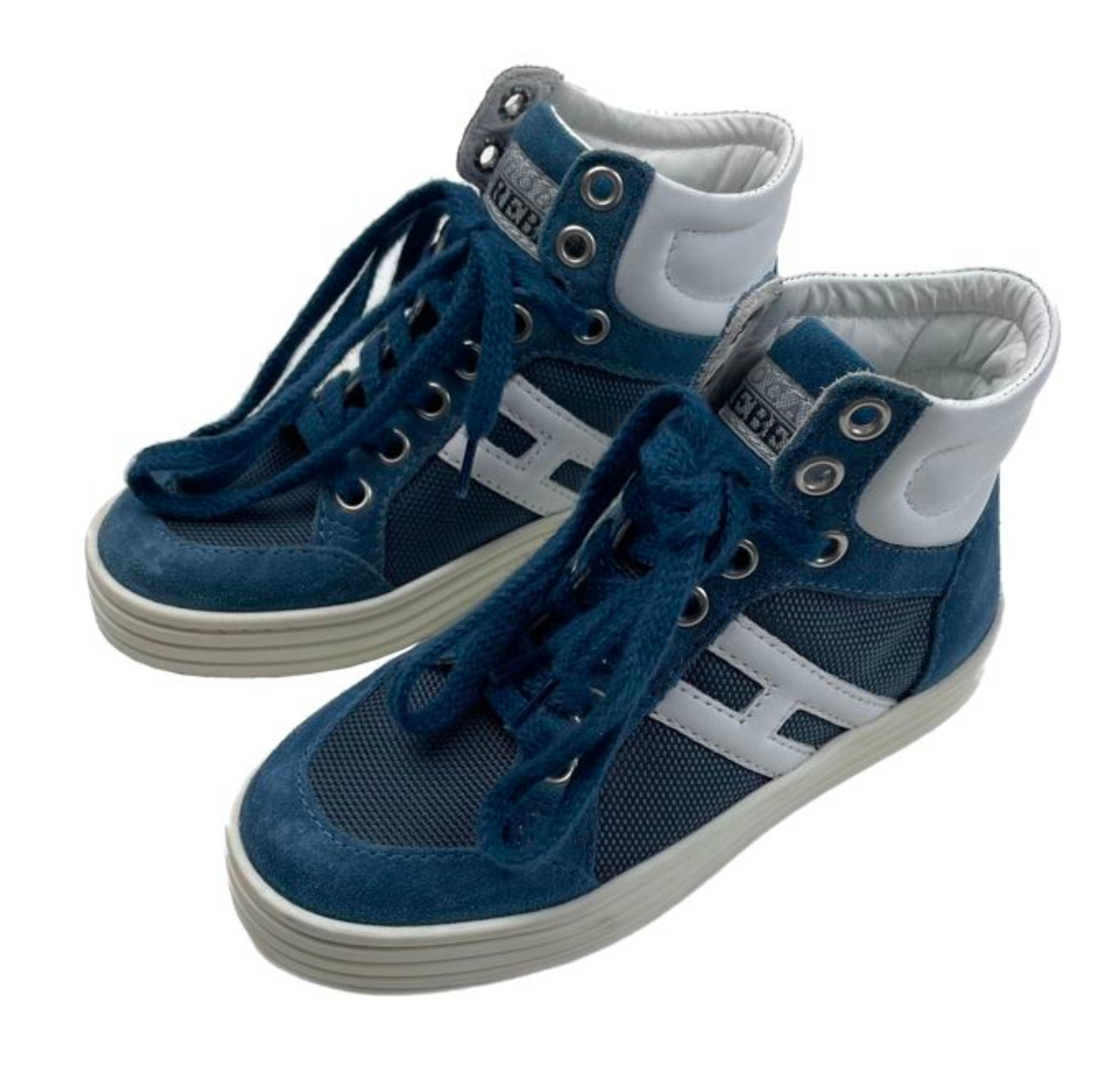 HOGAN - Blue &amp; white high-top sneakers - Size 28