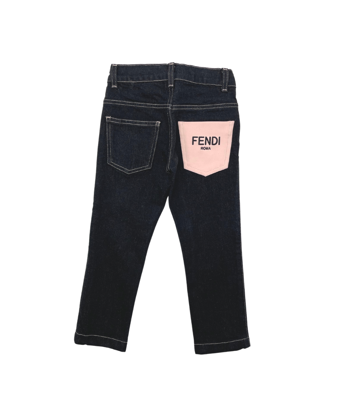 FENDI - Jean noir avec poche arrière rose avec logo - 4 ans