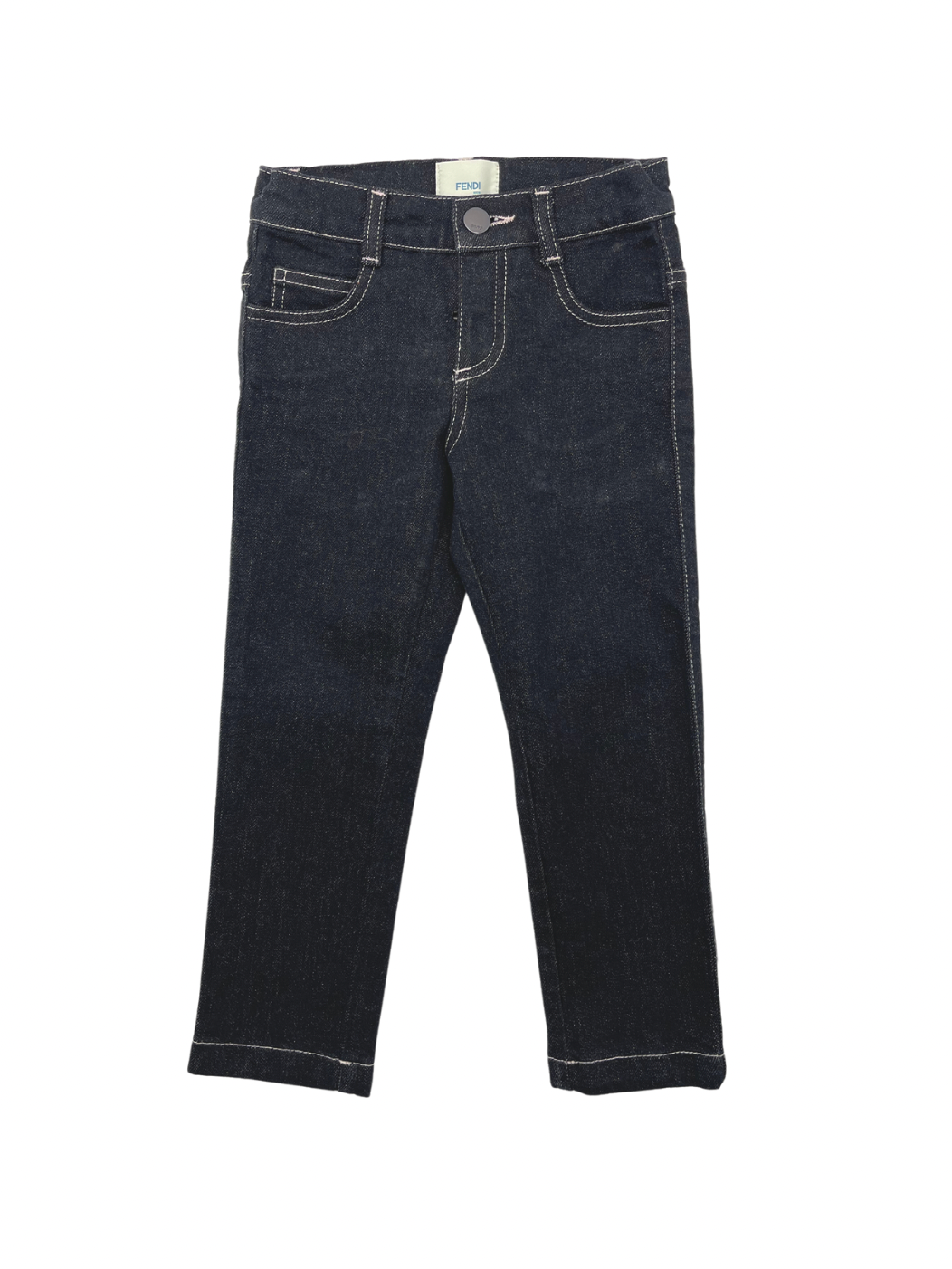 FENDI - Black jeans with pink back pocket with logo - 4 years old