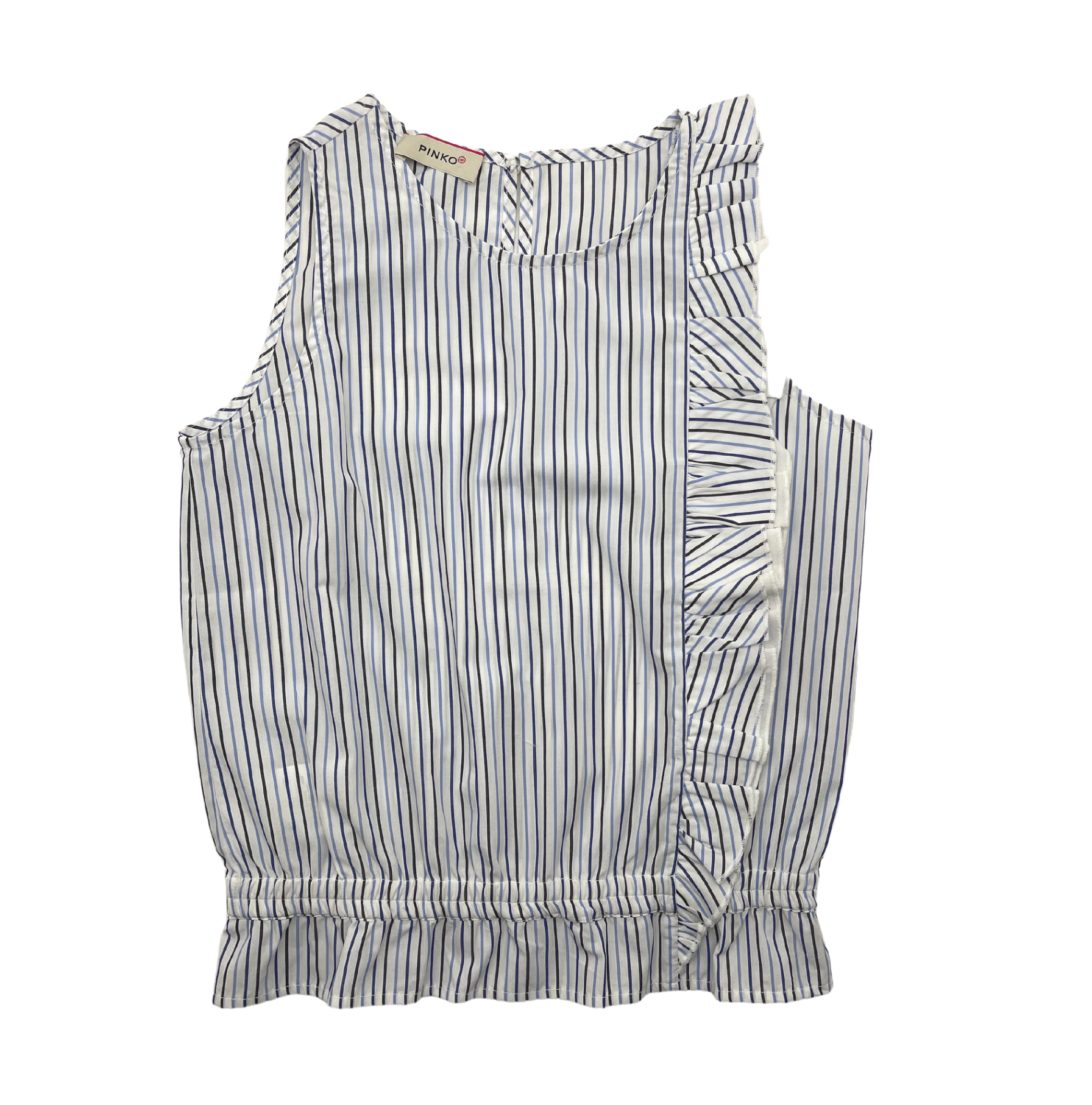 PINKO UP - Sky blue striped blouse without matting - 8 years (S)