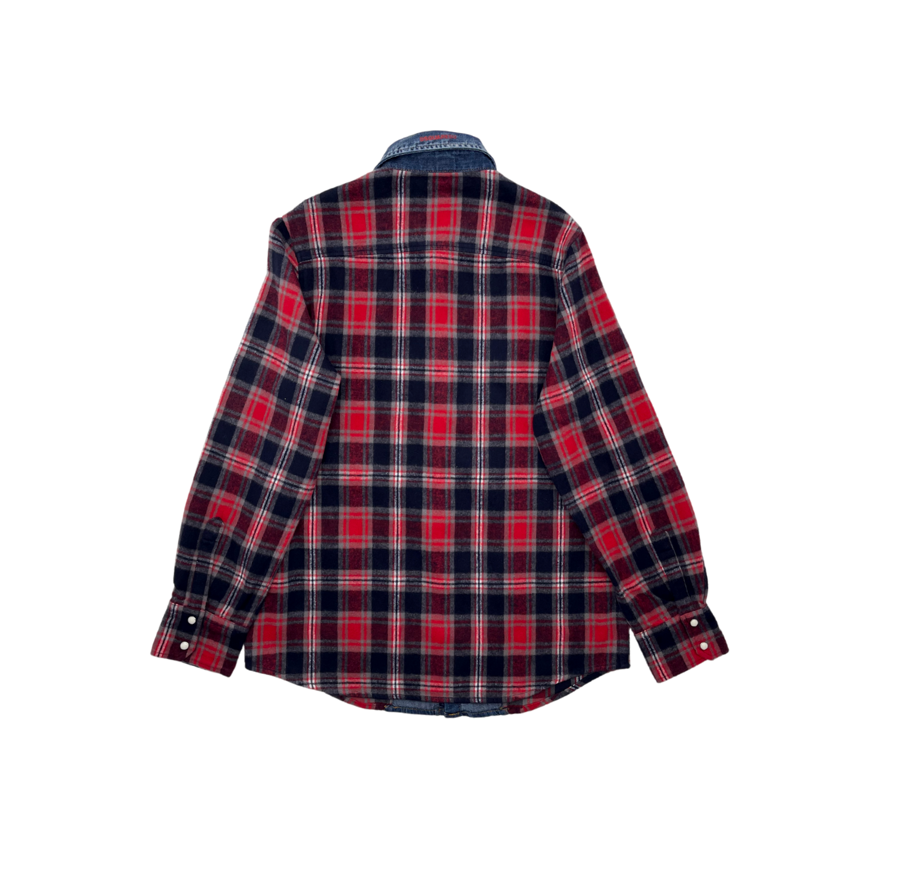 DSQUARED2 - Plaid flannel shirt with denim patch - 12 years