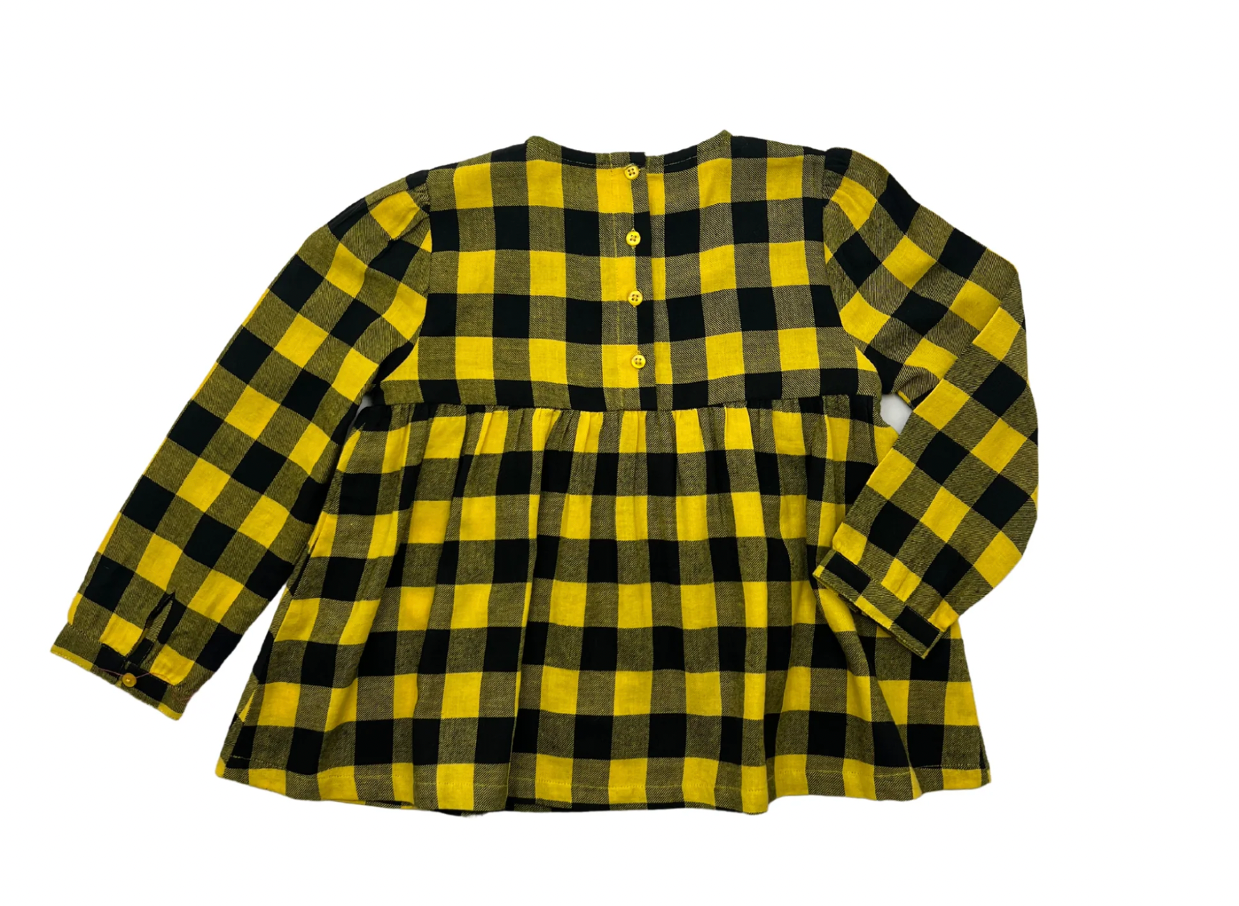 BONTON - Yellow checked blouse &amp; skirt set - 6 years old