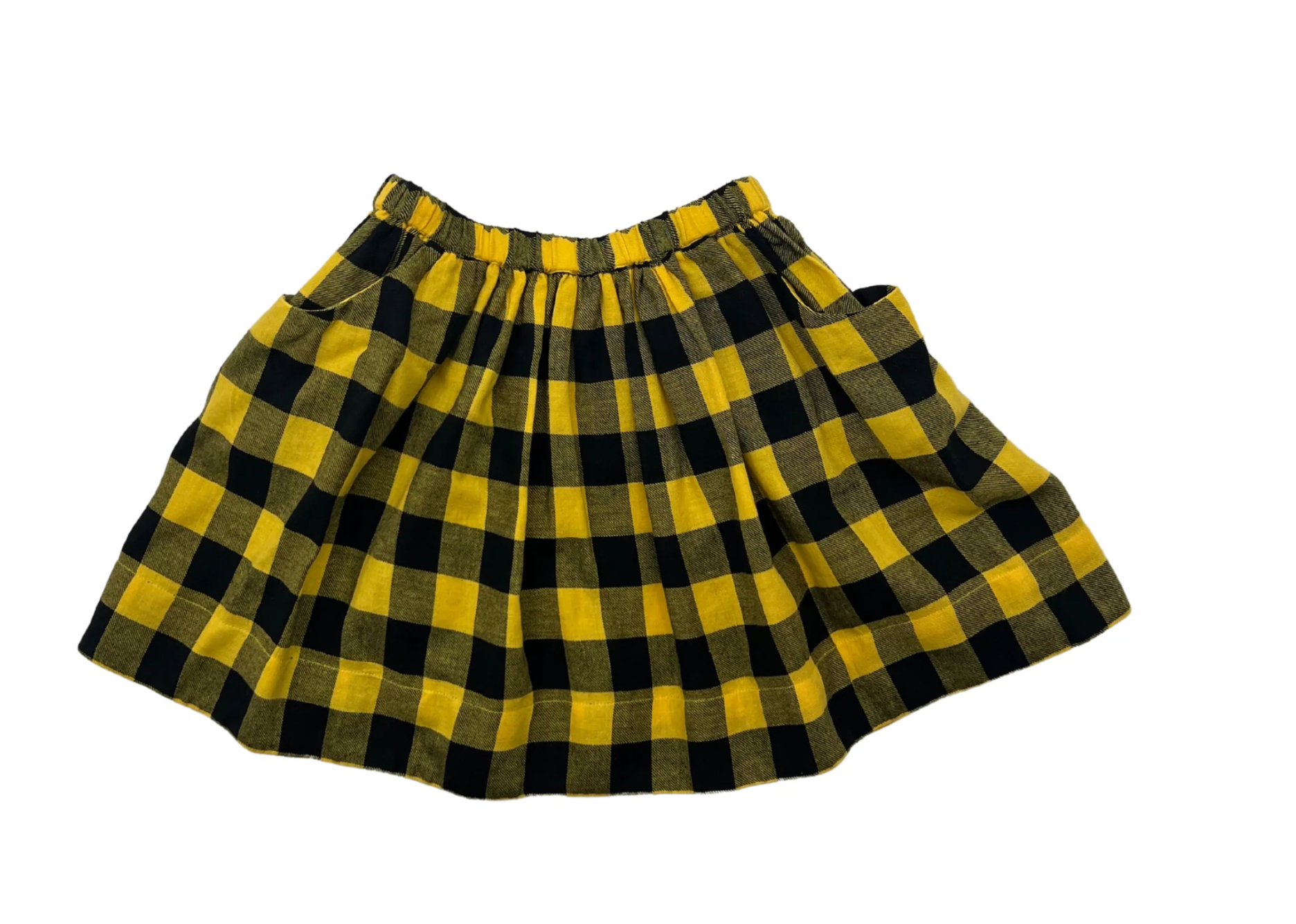 BONTON - Yellow checked blouse &amp; skirt set - 6 years old