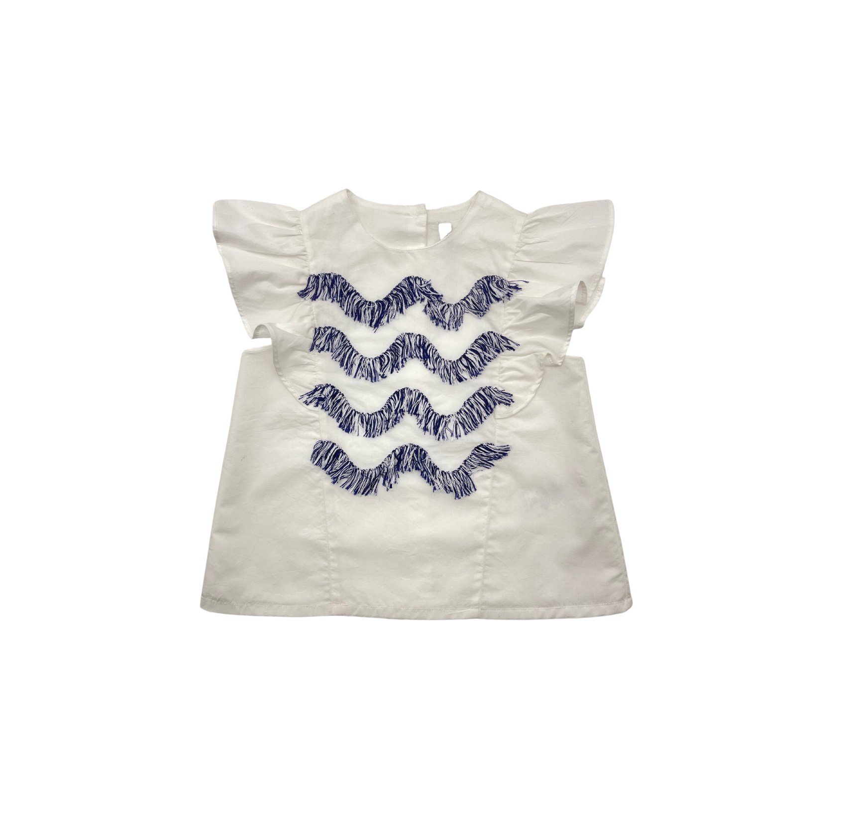 IL GUFO - White blouse with fringes - 4 years old