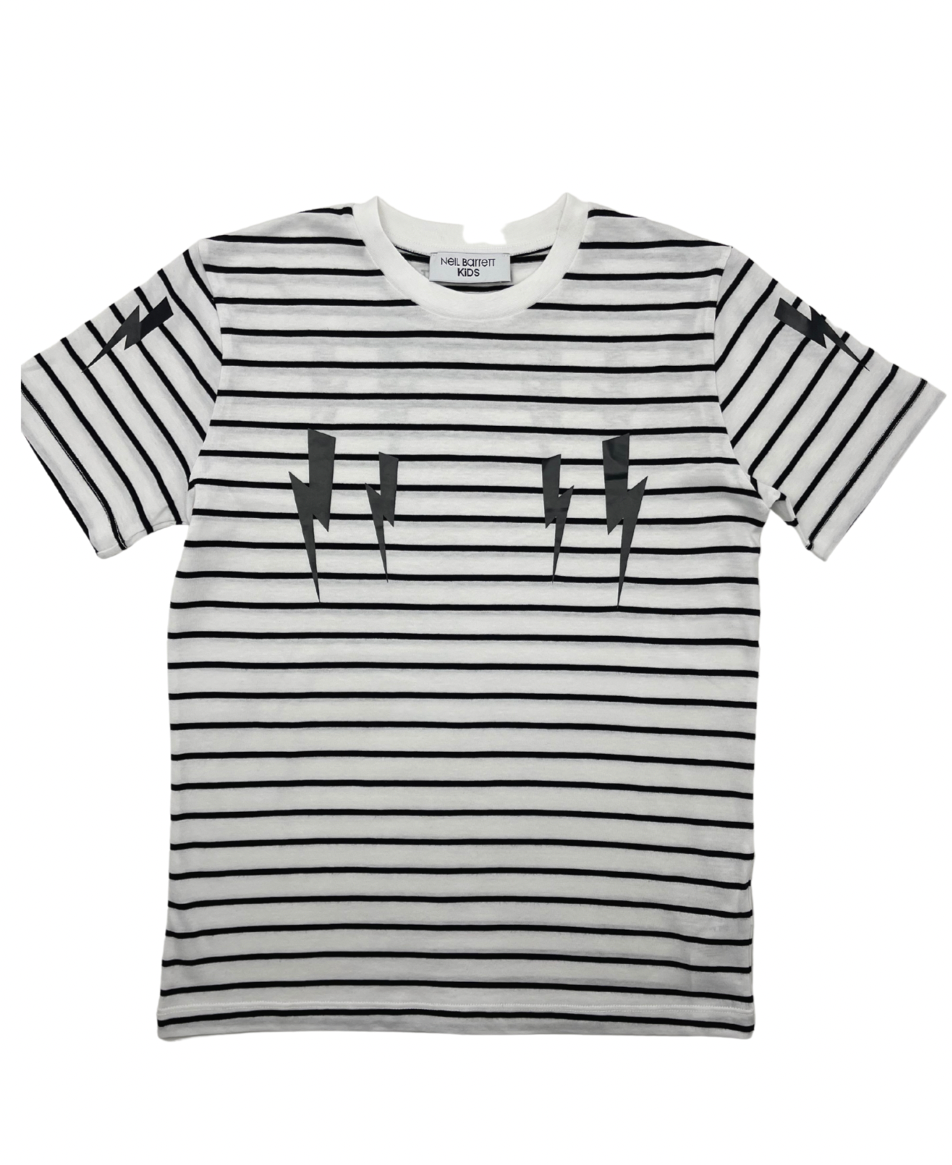 NEIL BARRETT - Striped lightning bolt t-shirt - 10 years old