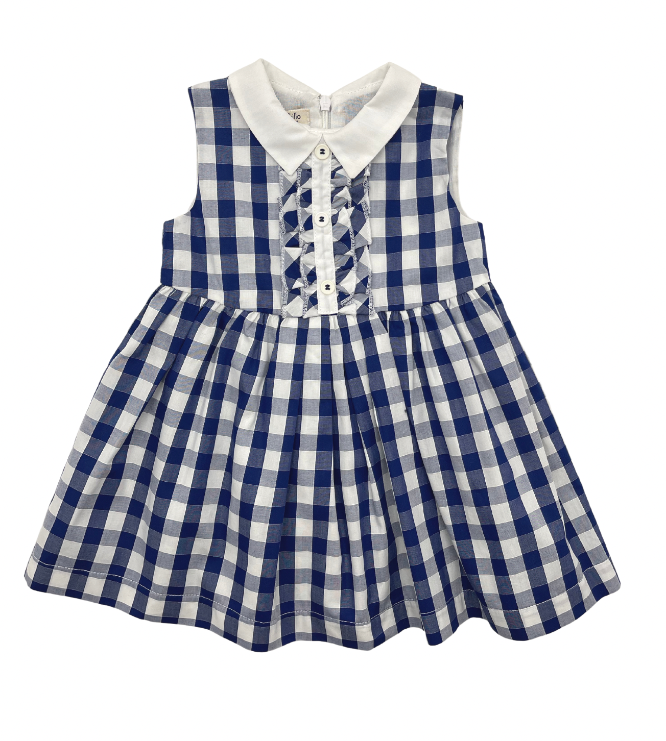 COCCOBIRILLO BY BABY GRAZIELLA - Blue checkered dress - 1 year