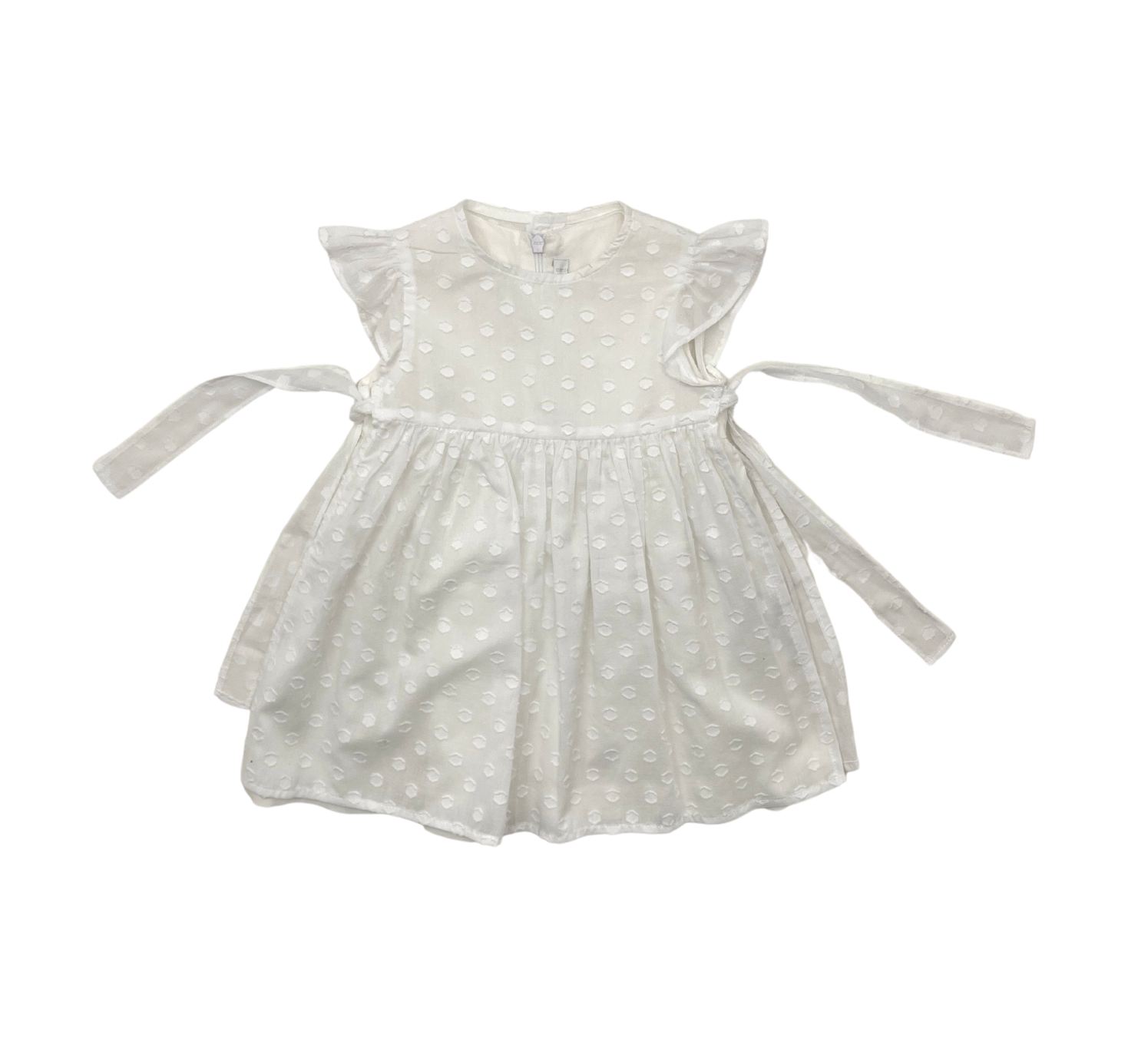 IL GUFO – White polka dot dress - 1 year old