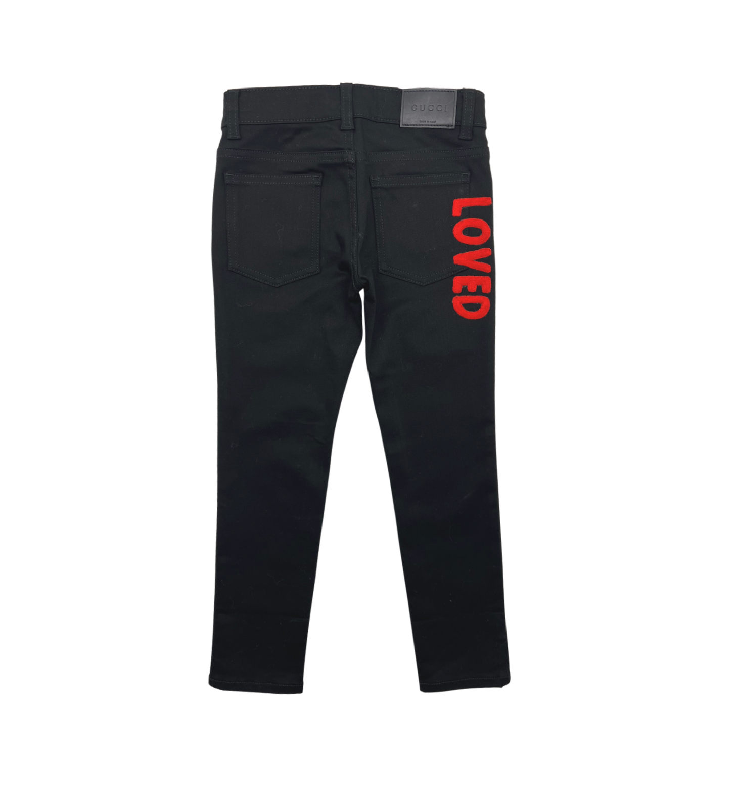 GUCCI - Embroidered "loved" black jeans - 6 years old