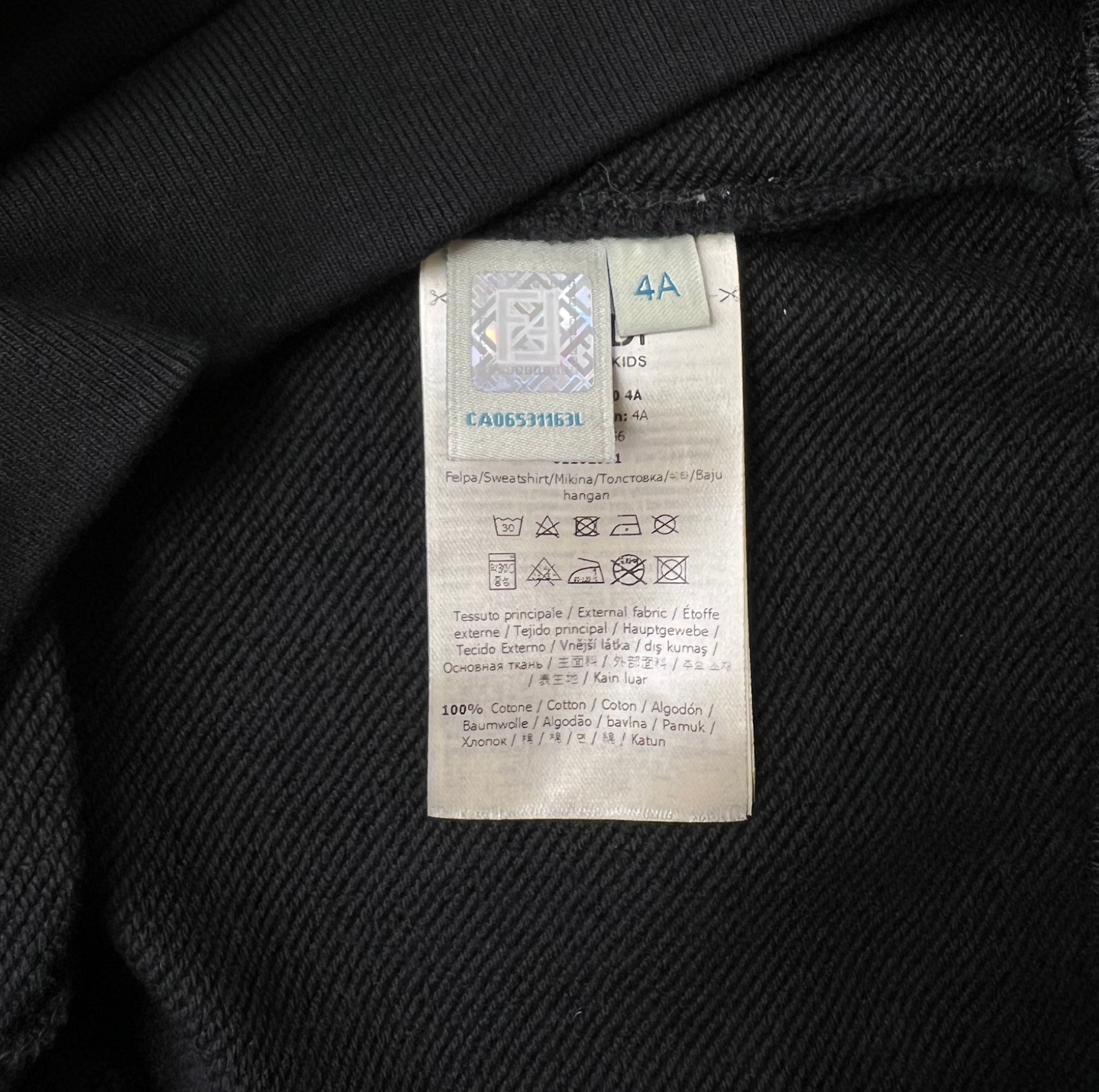 FENDI - Black sweatshirt with logo - 4 years