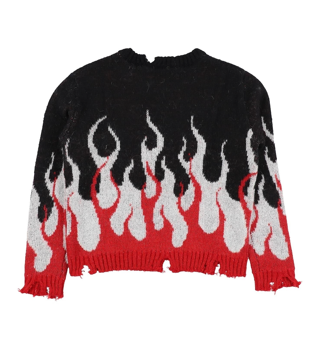 VISION OF SUPER Pull noir avec flammes rouges blanches 12 ans