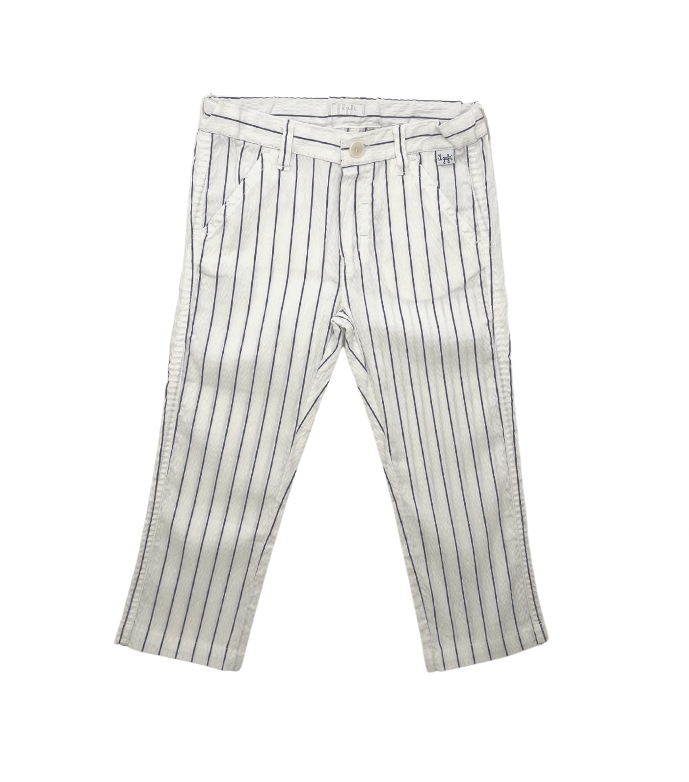 IL GUFO - Pantalon rayé blanc & bleu - 3 ans