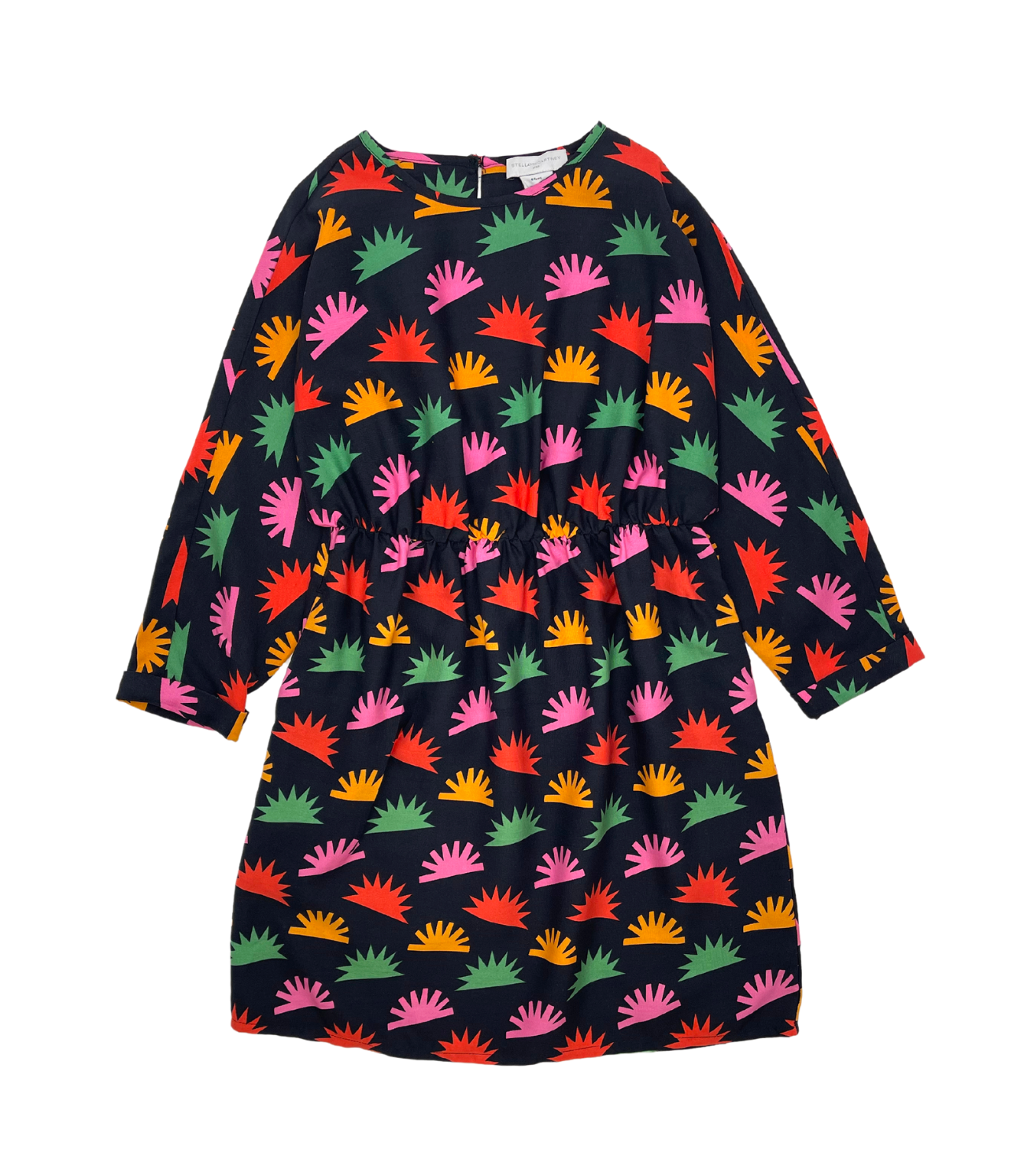 STELLA MCCARTNEY - Black dress with multicolor patterns - 8 years old