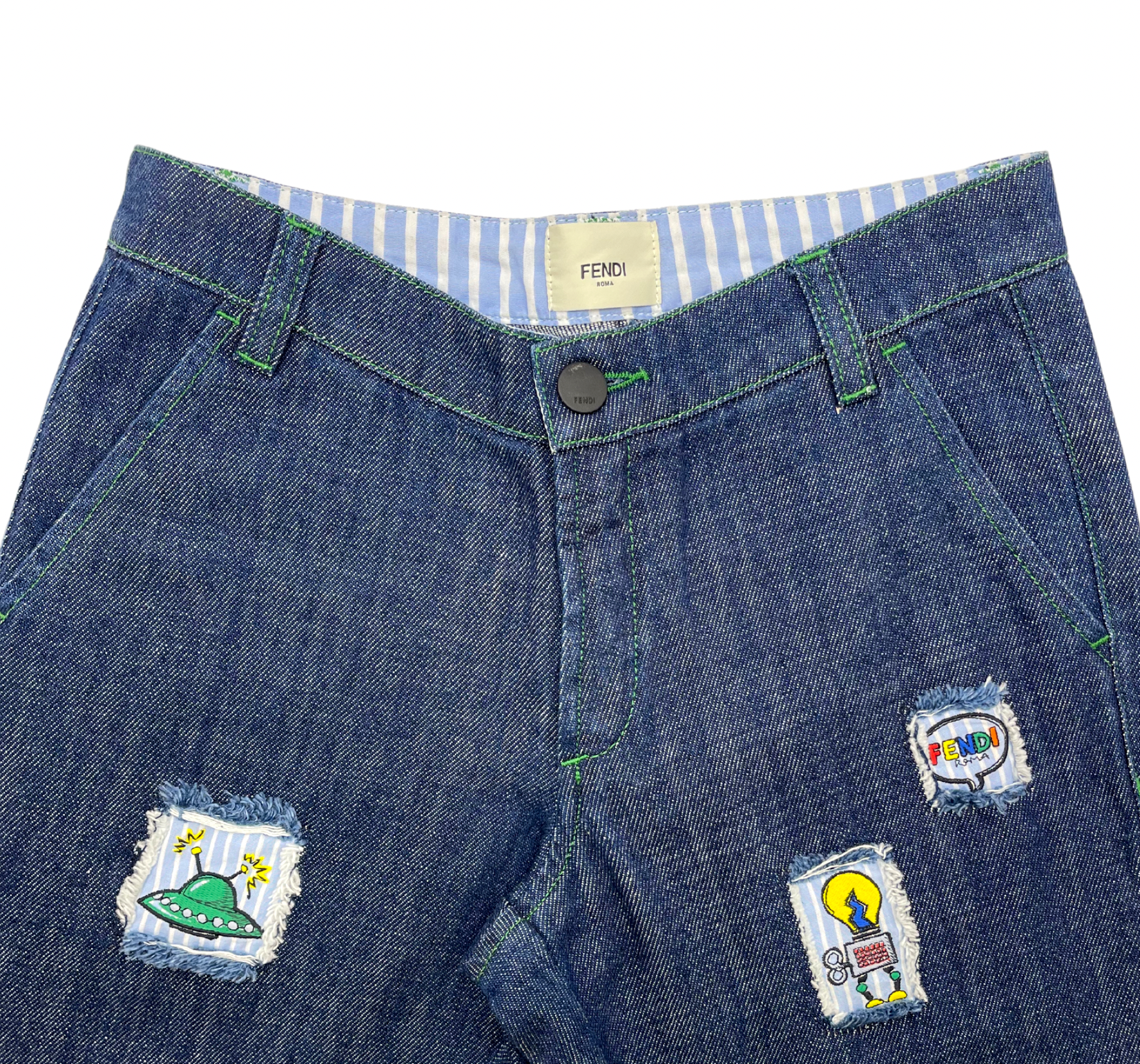 FENDI - Jeans with yokes and embroidery - 10 years