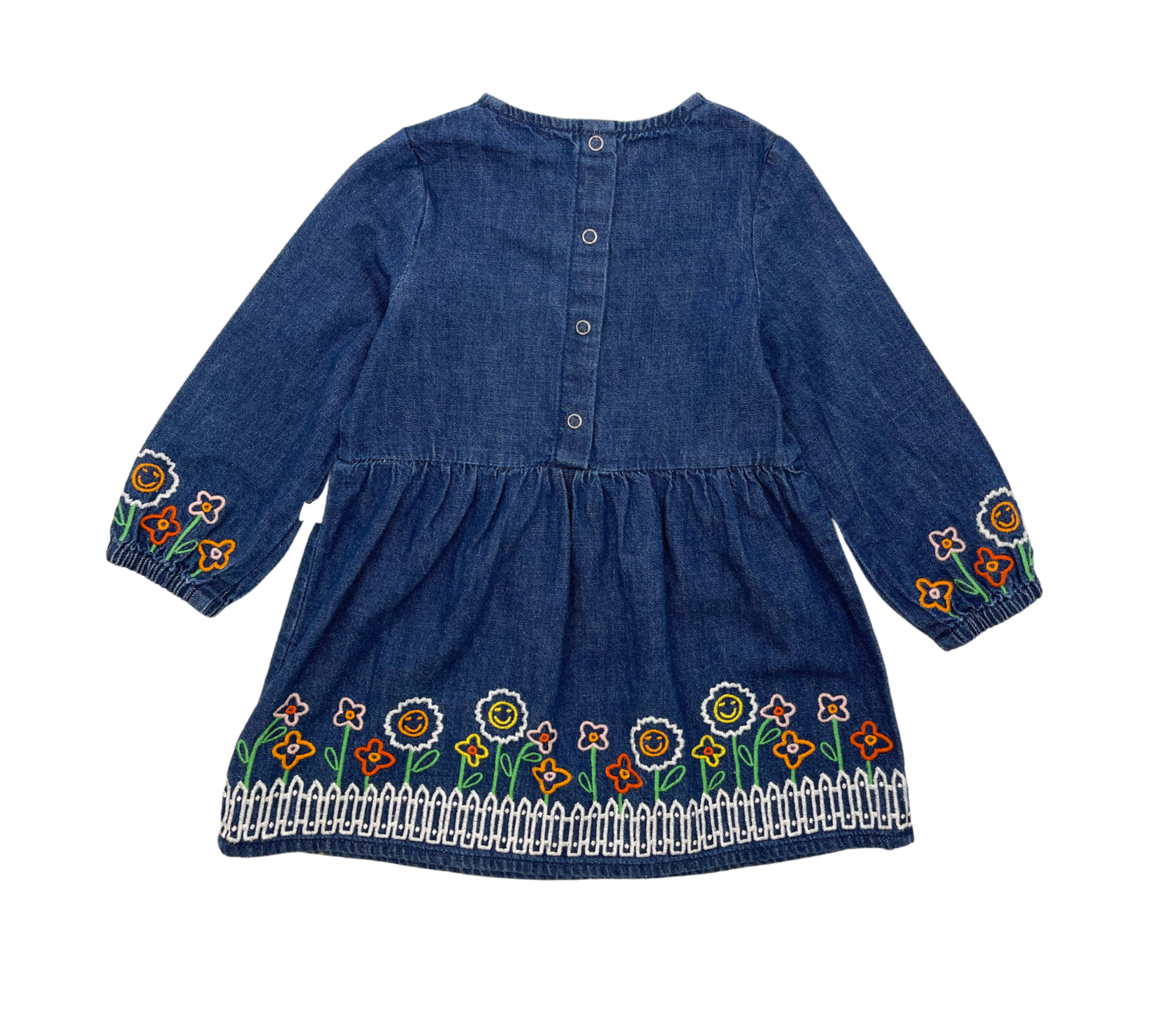 STELLA MCCARTNEY - Flower embroidery denim dress - 18 months