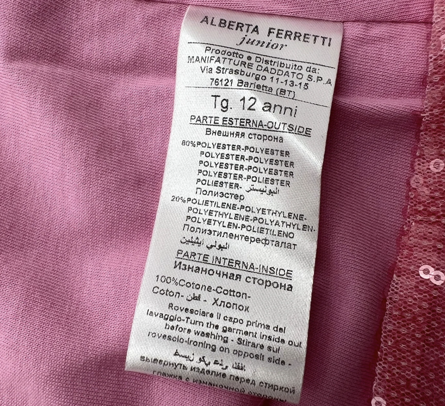 ALBERTA FERRETTI - Pink sequined skirt - 12 years old