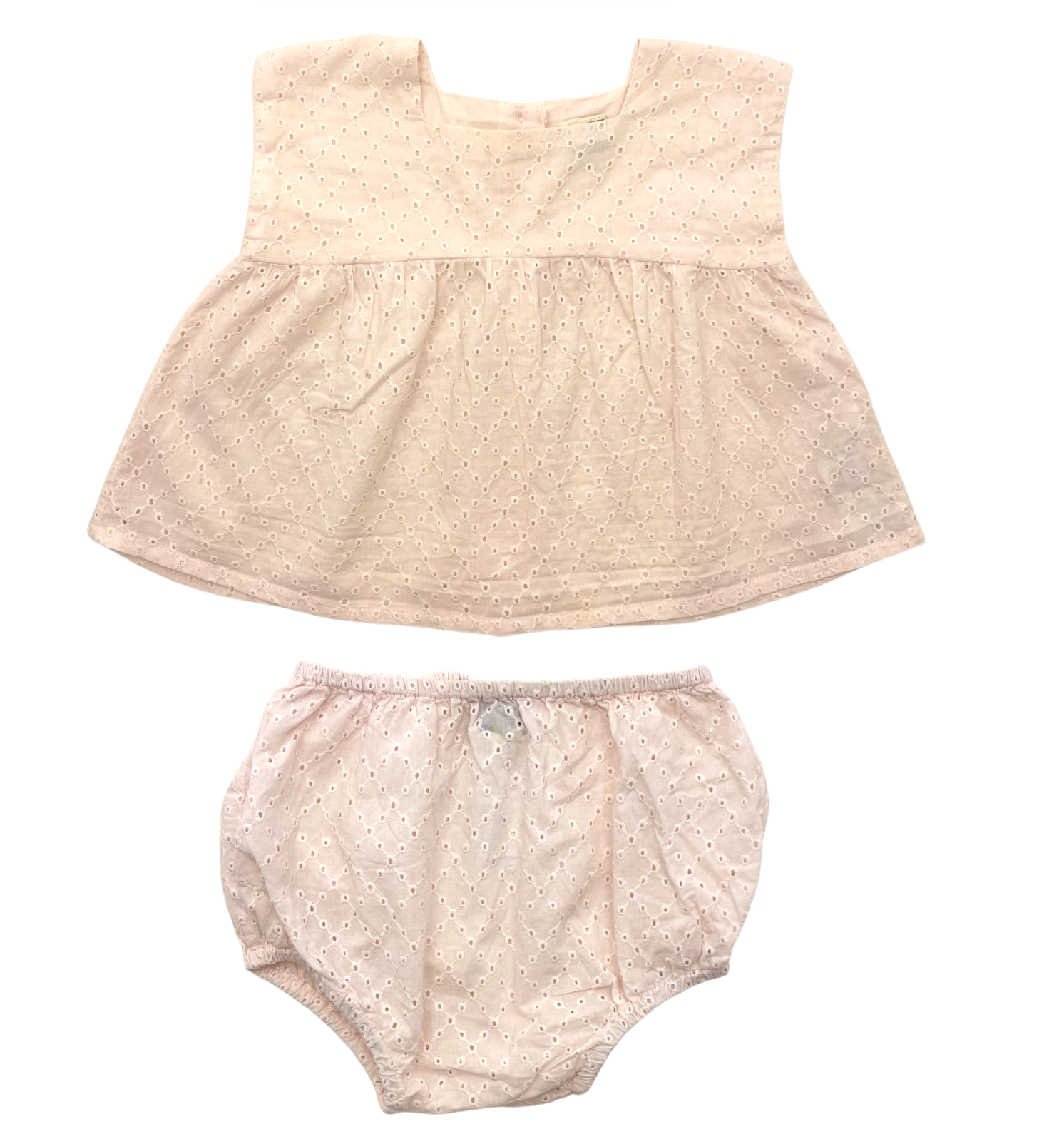 BONTON - Pale pink blouse &amp; bloomers set - 1 year old