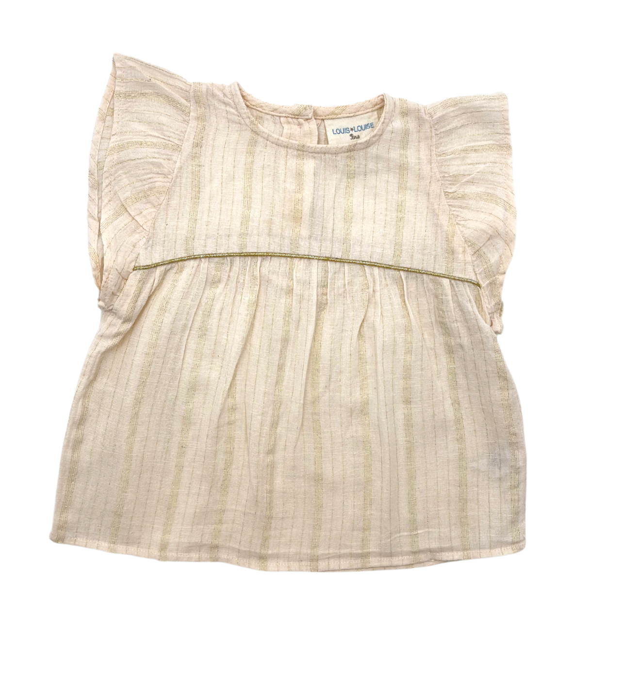 LOUIS LOUISE - Beige &amp; gold blouse - 2 years old