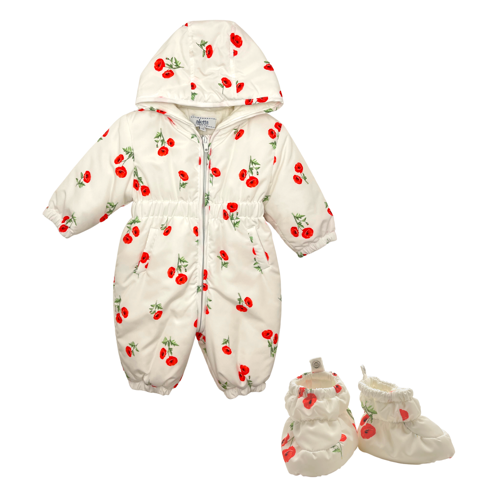 ALETTA - White floral jumpsuit - 1 month old