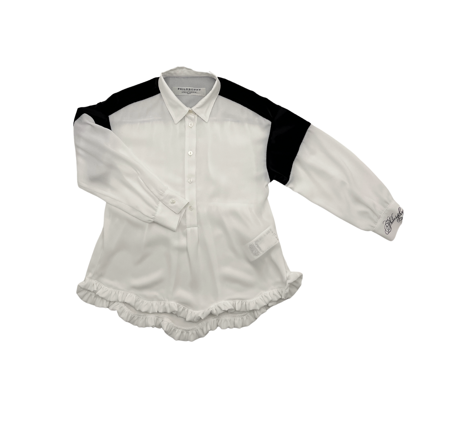PHILOSOPHY DI LORENZO - Black &amp; white blouse with ruffle - 6 years old