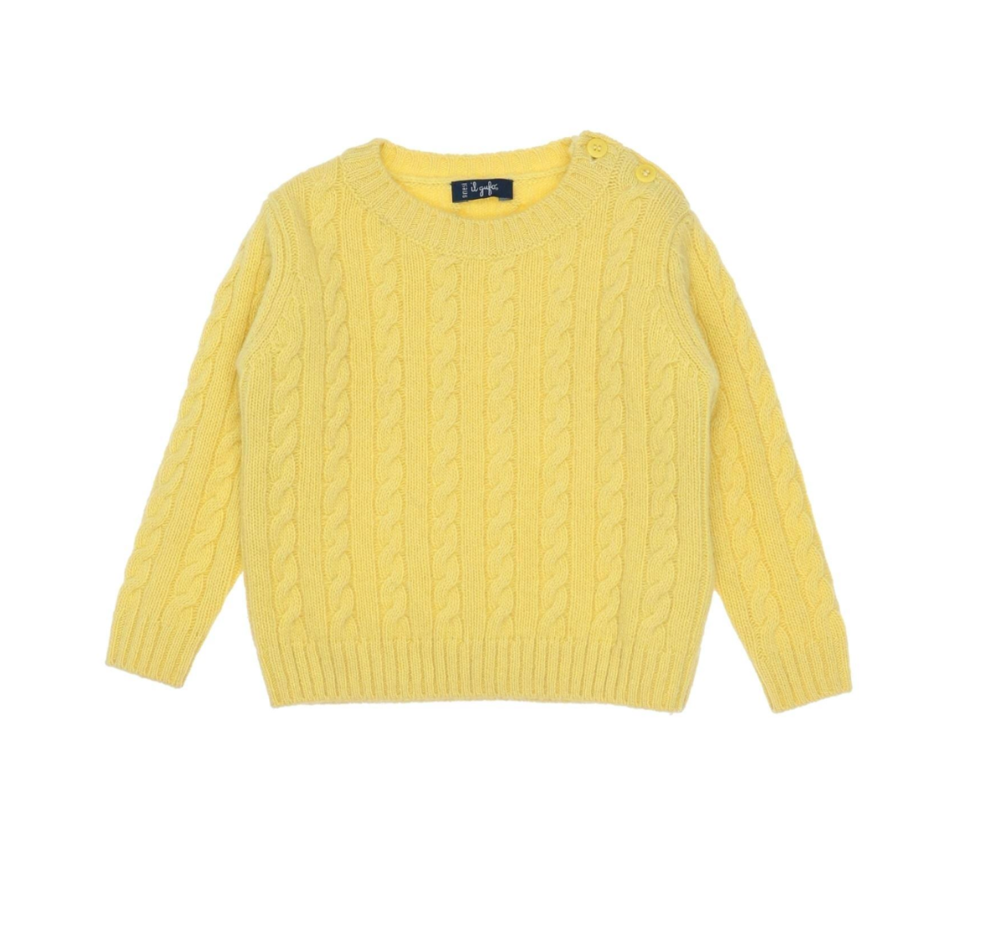 IL GUFO - Cable knit sweater in yellow wool - 9 months