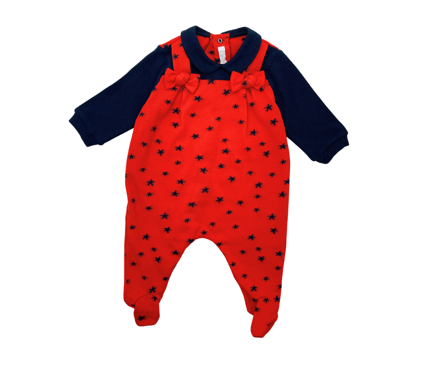 IL GUFO - Red jumpsuit with stars - 3 months