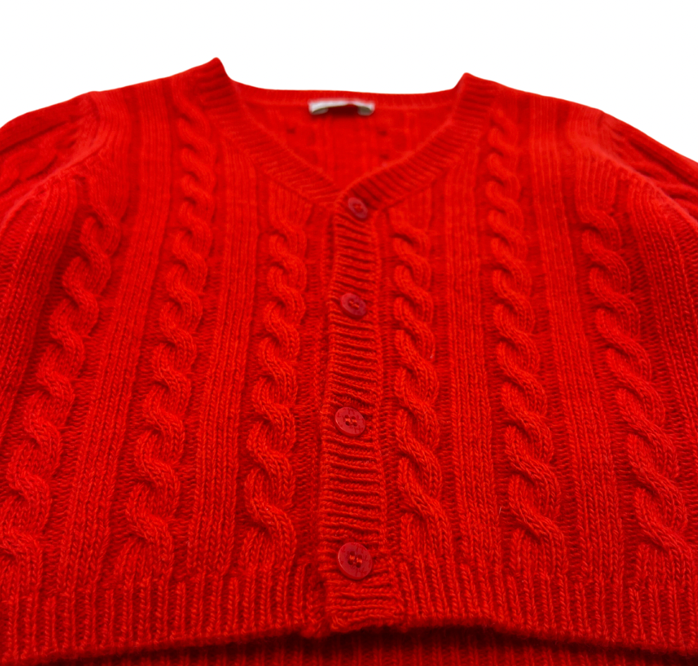 IL GUFO - Pull en laine torsadé rouge - 9 mois